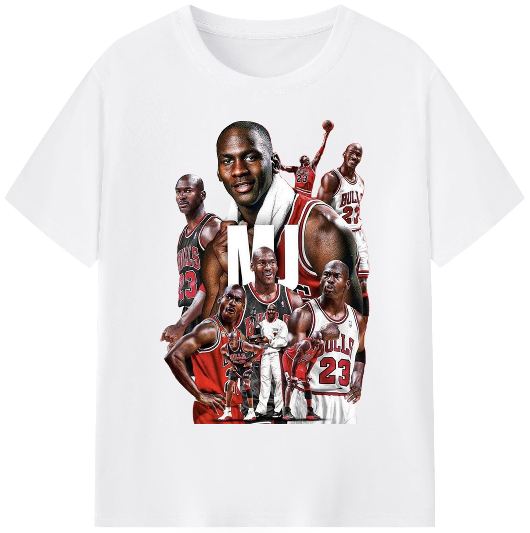 MJ Career Collage Tribute Shirt - 180g Cotton T-Shirt With Front Heat Transfer Print – Soft, Lightweight, Fitted Design – Comfortable Casual Wear For Sports & Everyday Use