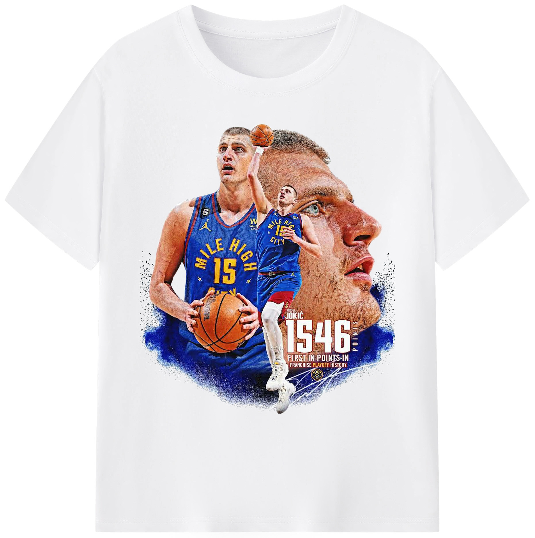Nikola Jokic 1546 Points Tribute Shirt - 180g Cotton T-Shirt With Front Heat Transfer Print – Soft, Lightweight, Fitted Design – Comfortable Casual Wear For Sports & Everyday Use