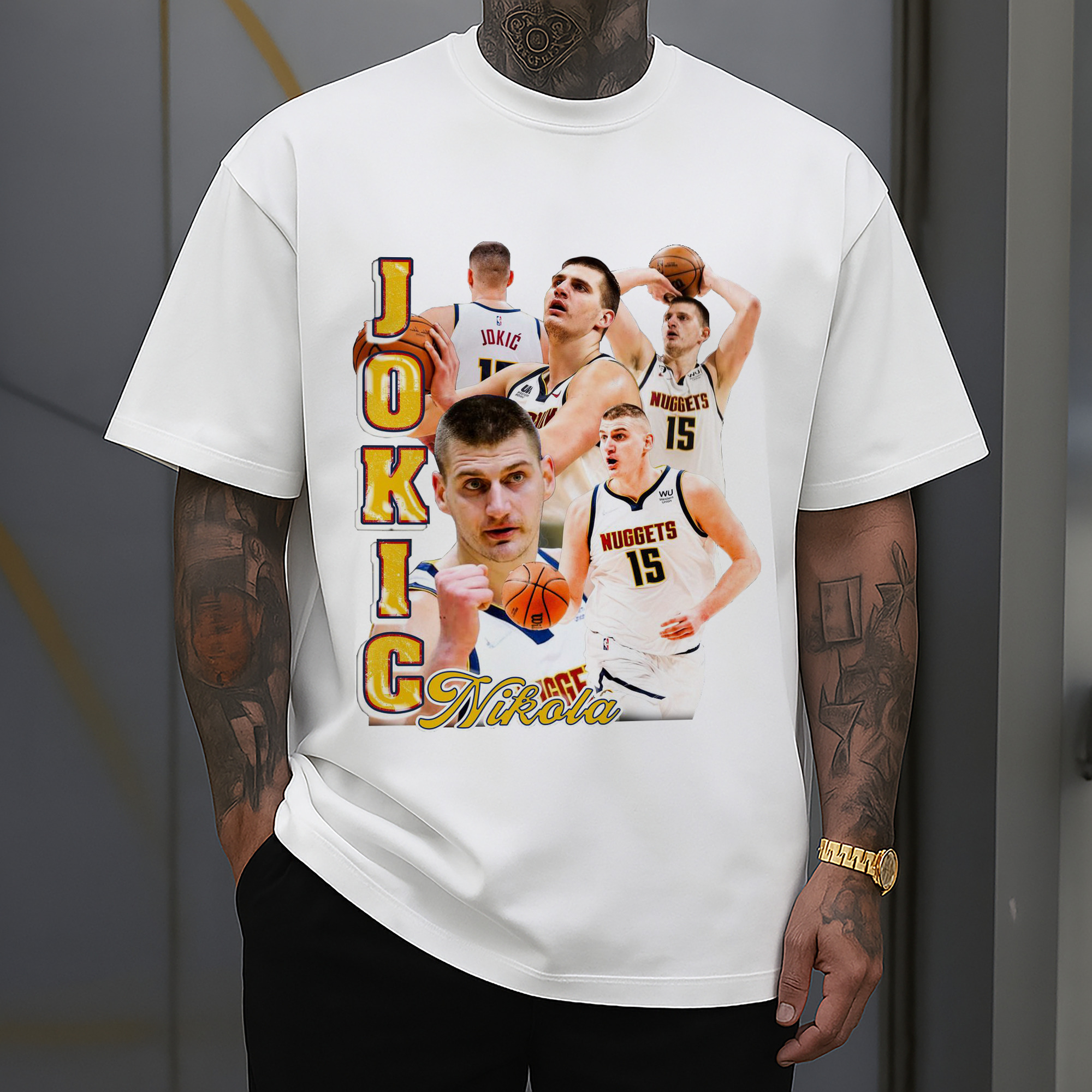 Jokic Streetwear Clean White Graphic Shirt