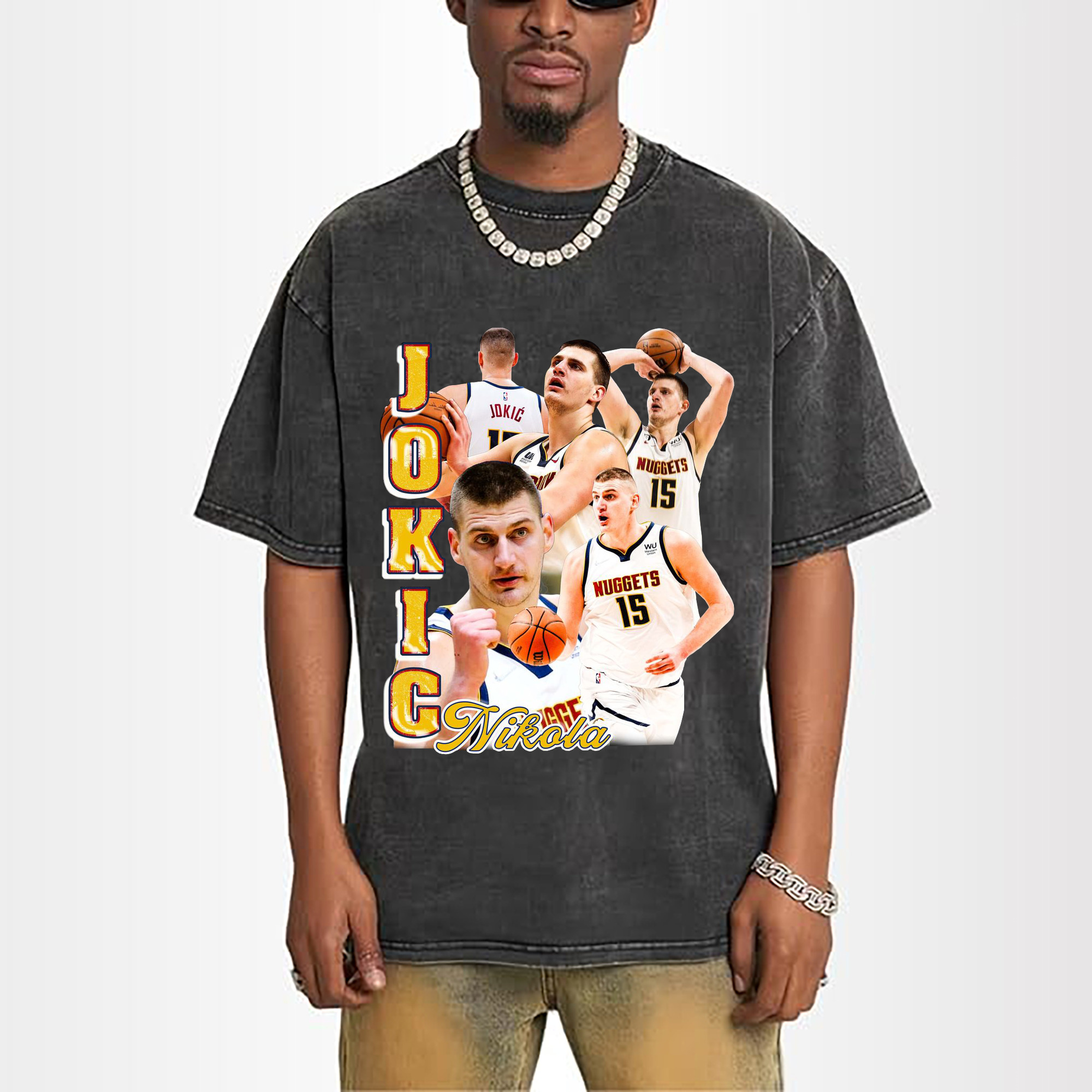 Jokic Streetwear Clean White Graphic Shirt