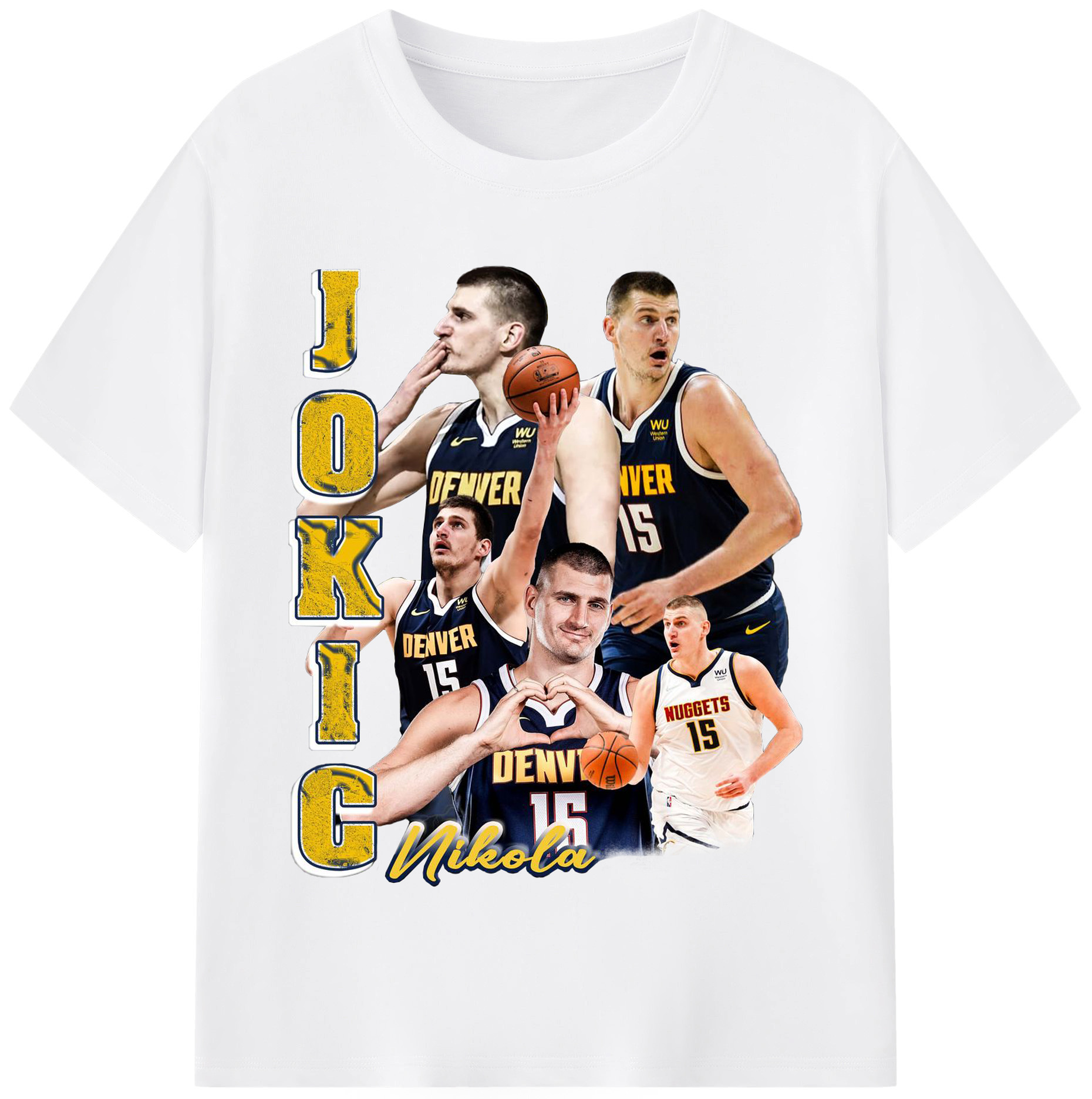 Nikola Jokić “Heart Hands” Tribute Shirt - 180g Cotton T-Shirt With Front Heat Transfer Print – Soft, Lightweight, Fitted Design – Comfortable Casual Wear For Sports & Everyday Use
