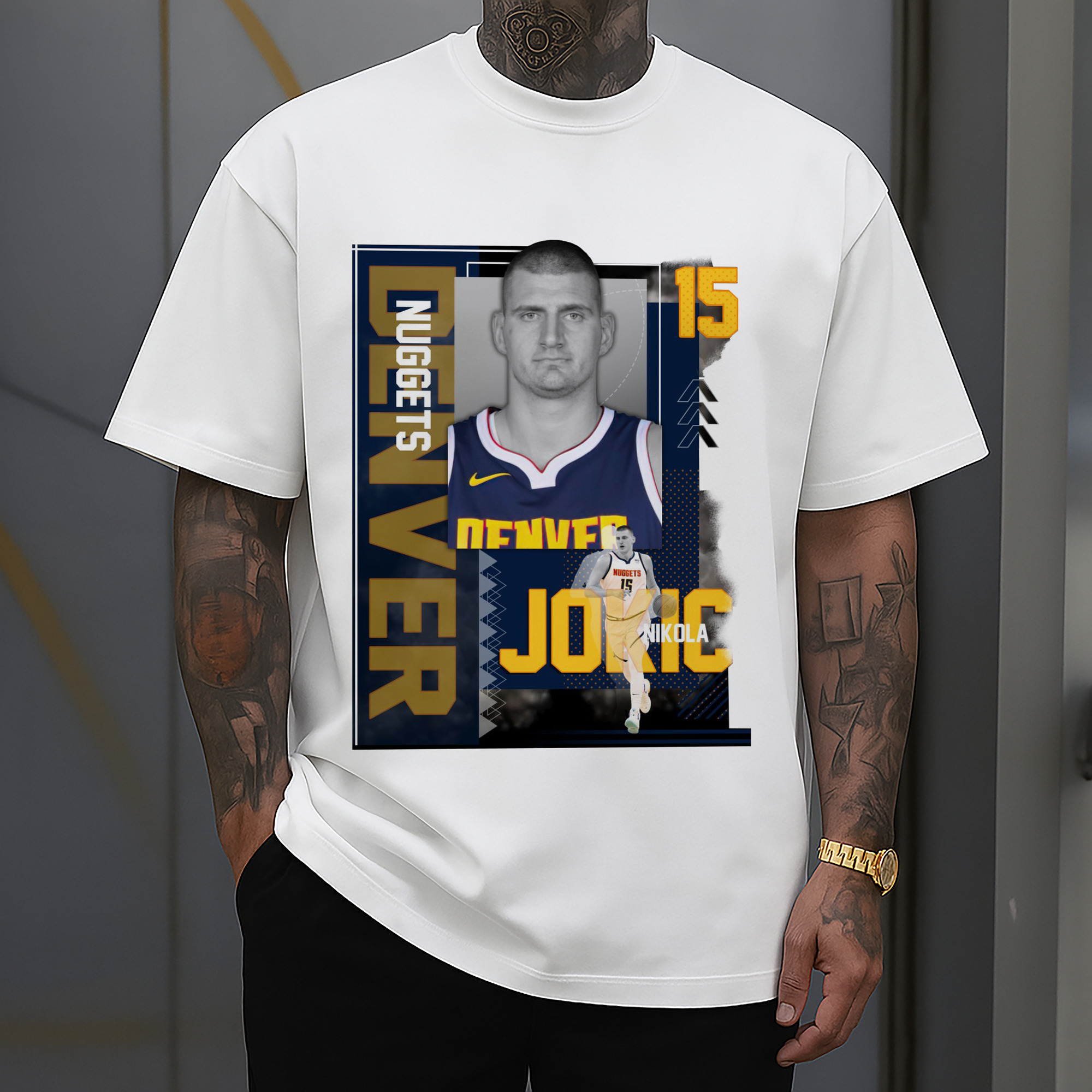 Nikola Jokić Vintage Card Style Basketball Graphic Shirt