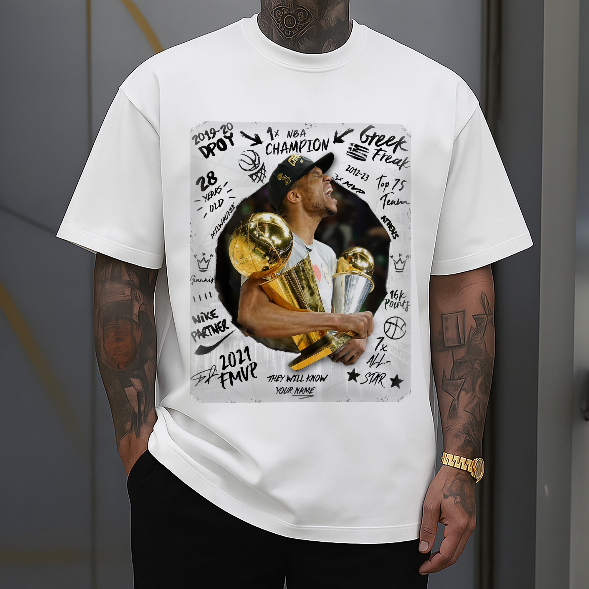 Giannis 2021 Finals MVP Graffiti Tribute Shirt