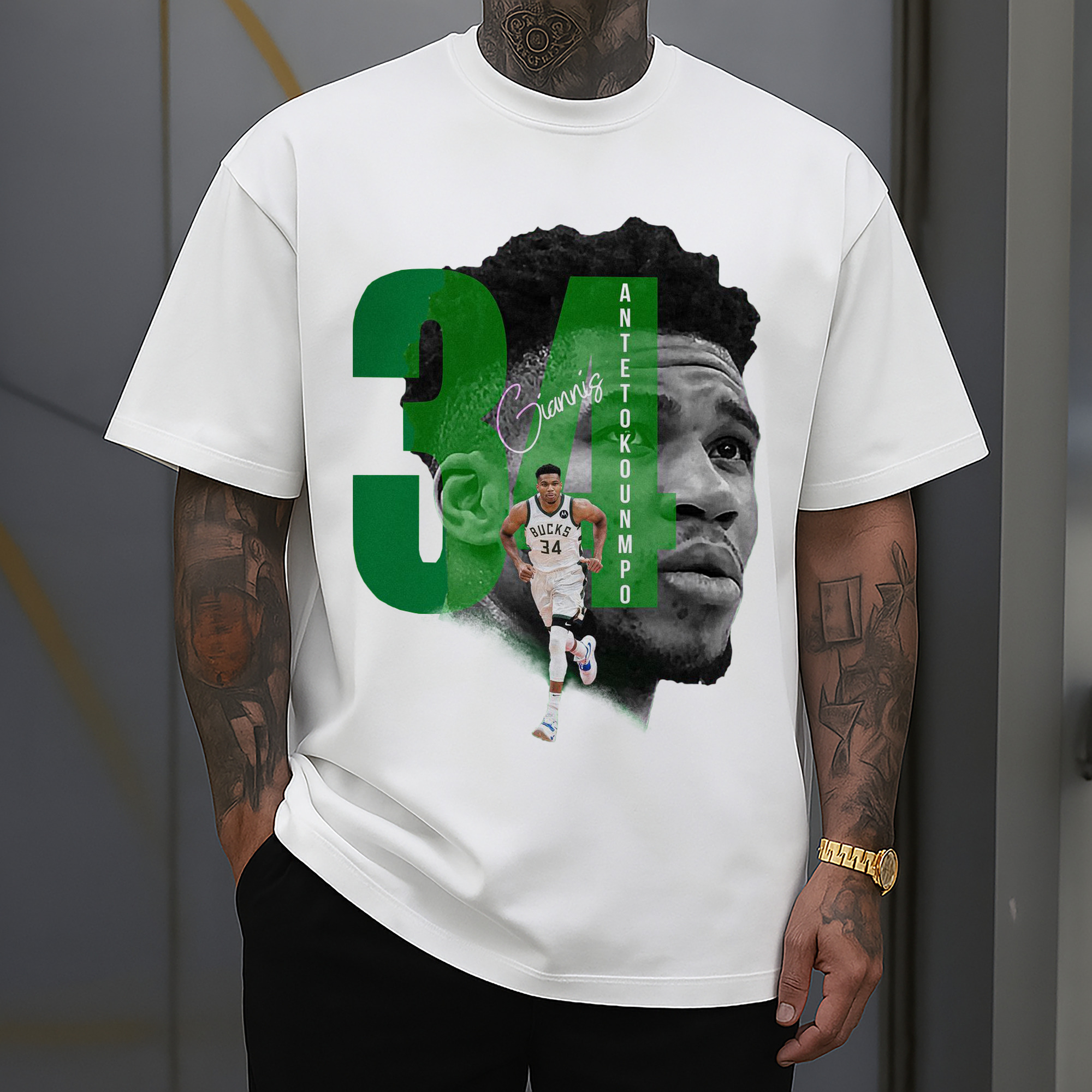 Giannis 34 Bucks Minimalist NBA Fan Shirt
