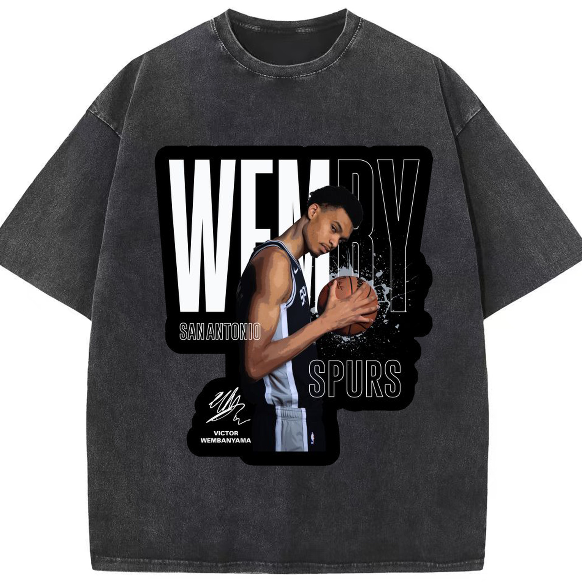 Victor Wembanyama “Unicorn Era” Shirt - Washed Vintage Look 230g Cotton Oversized T-Shirt With Front Heat Transfer Print – Soft, Lightweight, Stylish Fit – Comfortable Casual Wear For Sports & Everyday Use