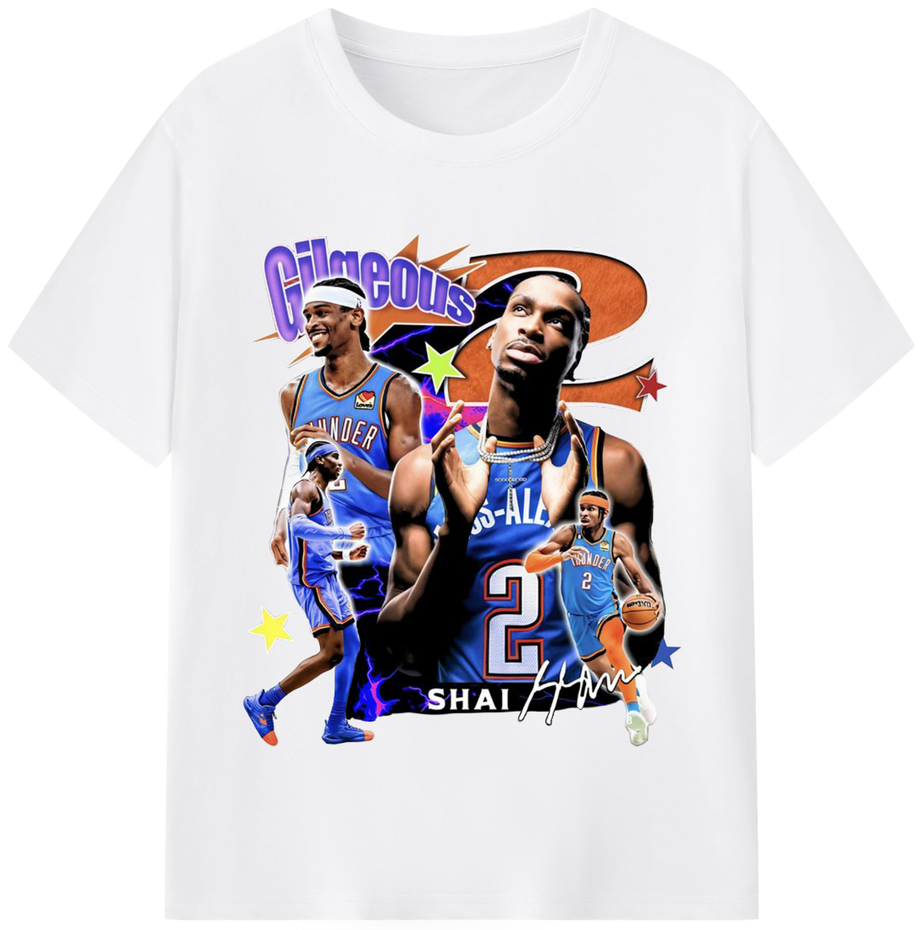 SGA Thunder #2 Player  Streetstyle Shirt - 180g Cotton T-Shirt With Front Heat Transfer Print – Soft, Lightweight, Fitted Design – Comfortable Casual Wear For Sports & Everyday Use