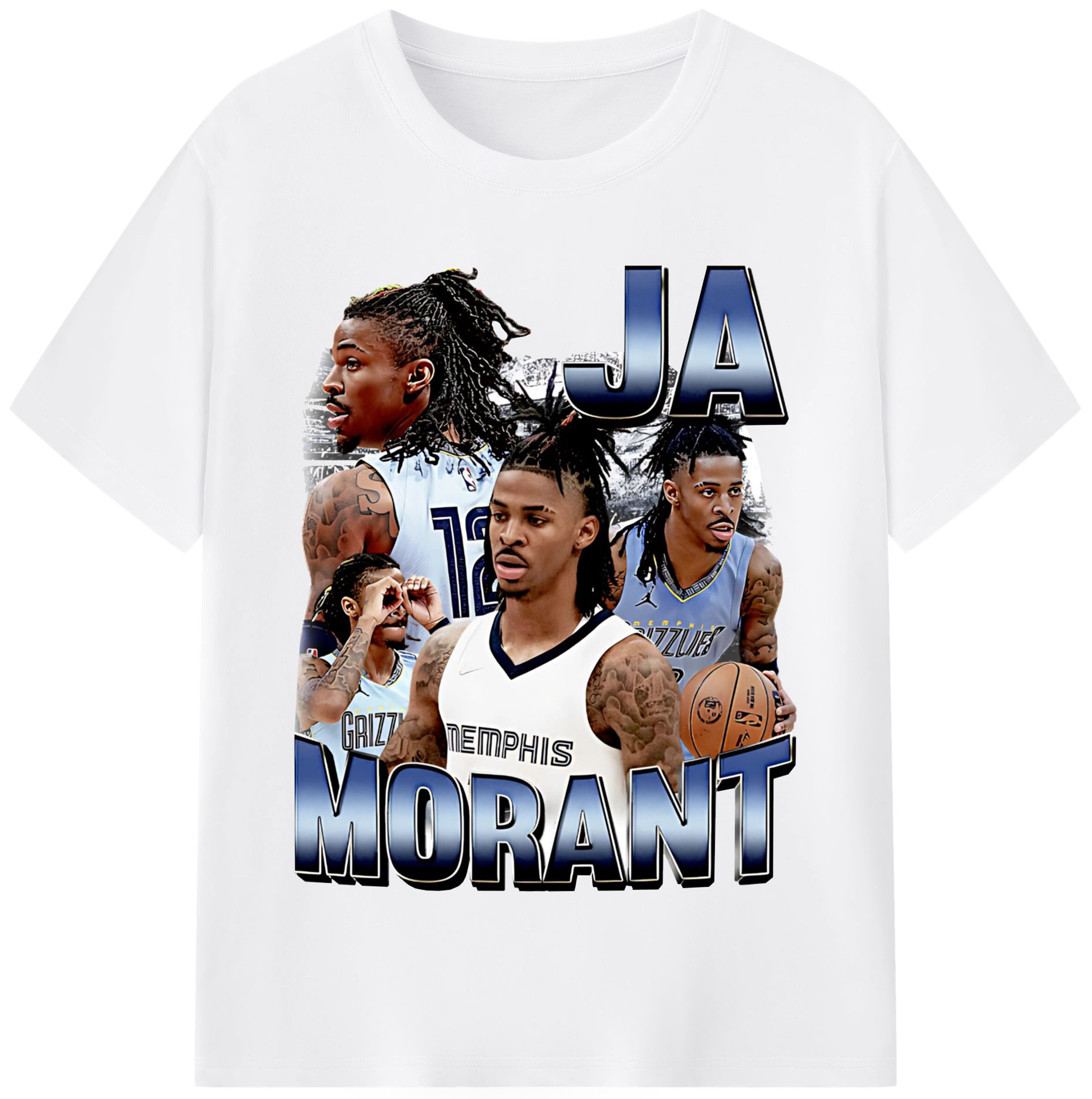 Ja Morant Street King Explosive Grizzlies Graphic Shirt - 180g Cotton T-Shirt With Front Heat Transfer Print – Soft, Lightweight, Fitted Design – Comfortable Casual Wear For Sports & Everyday Use
