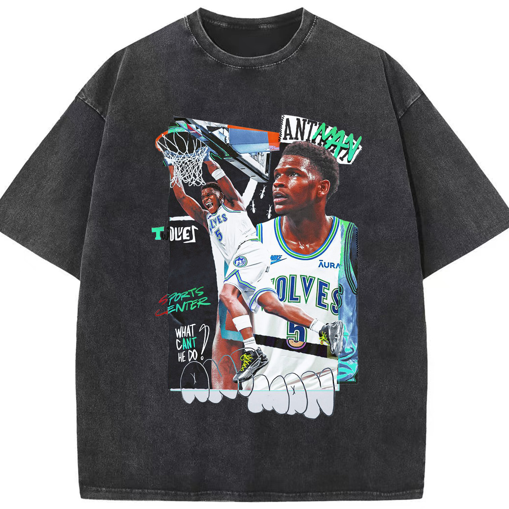 What Can’t He Do? Ant-Man Wolves Graphic Shirt - Washed Vintage Look 230g Cotton Oversized T-Shirt With Front Heat Transfer Print – Soft, Lightweight, Stylish Fit – Comfortable Casual Wear For Sports & Everyday Use