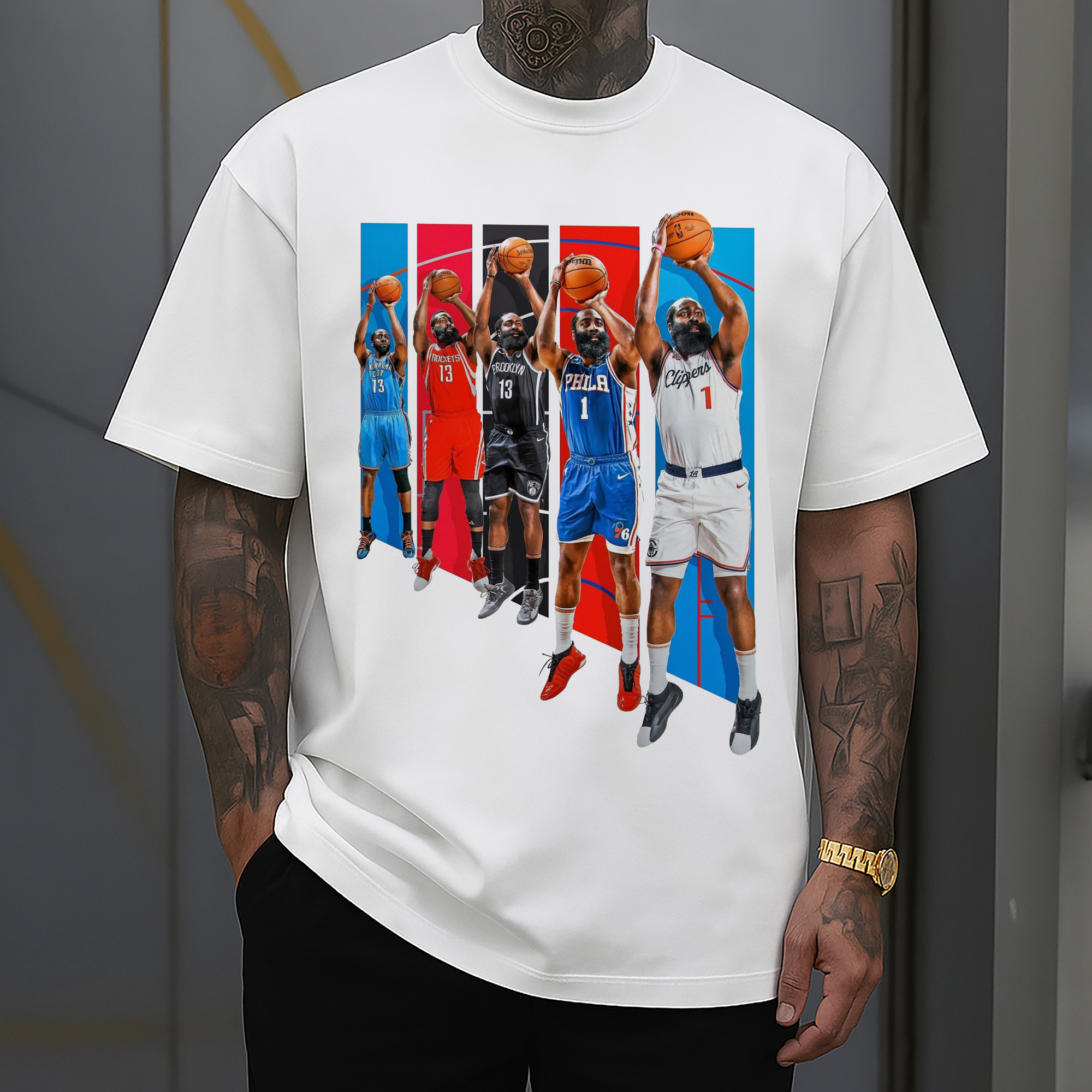 Harden Shooting Form History All Time Great NBA Shirt