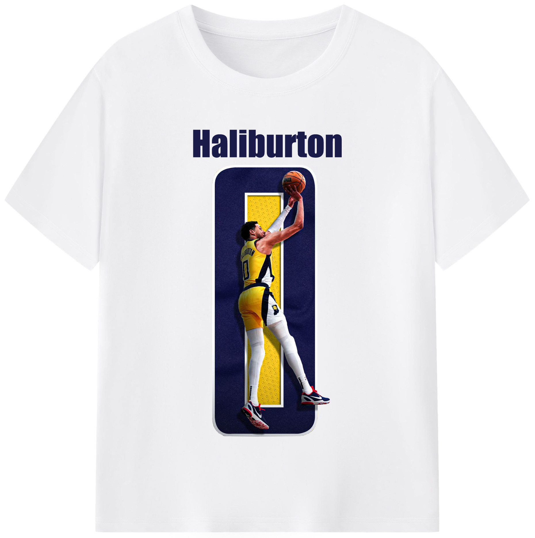 Haliburton #0 Custom Graphic Shirt - 180g Cotton T-Shirt With Front Heat Transfer Print – Soft, Lightweight, Fitted Design – Comfortable Casual Wear For Sports & Everyday Use