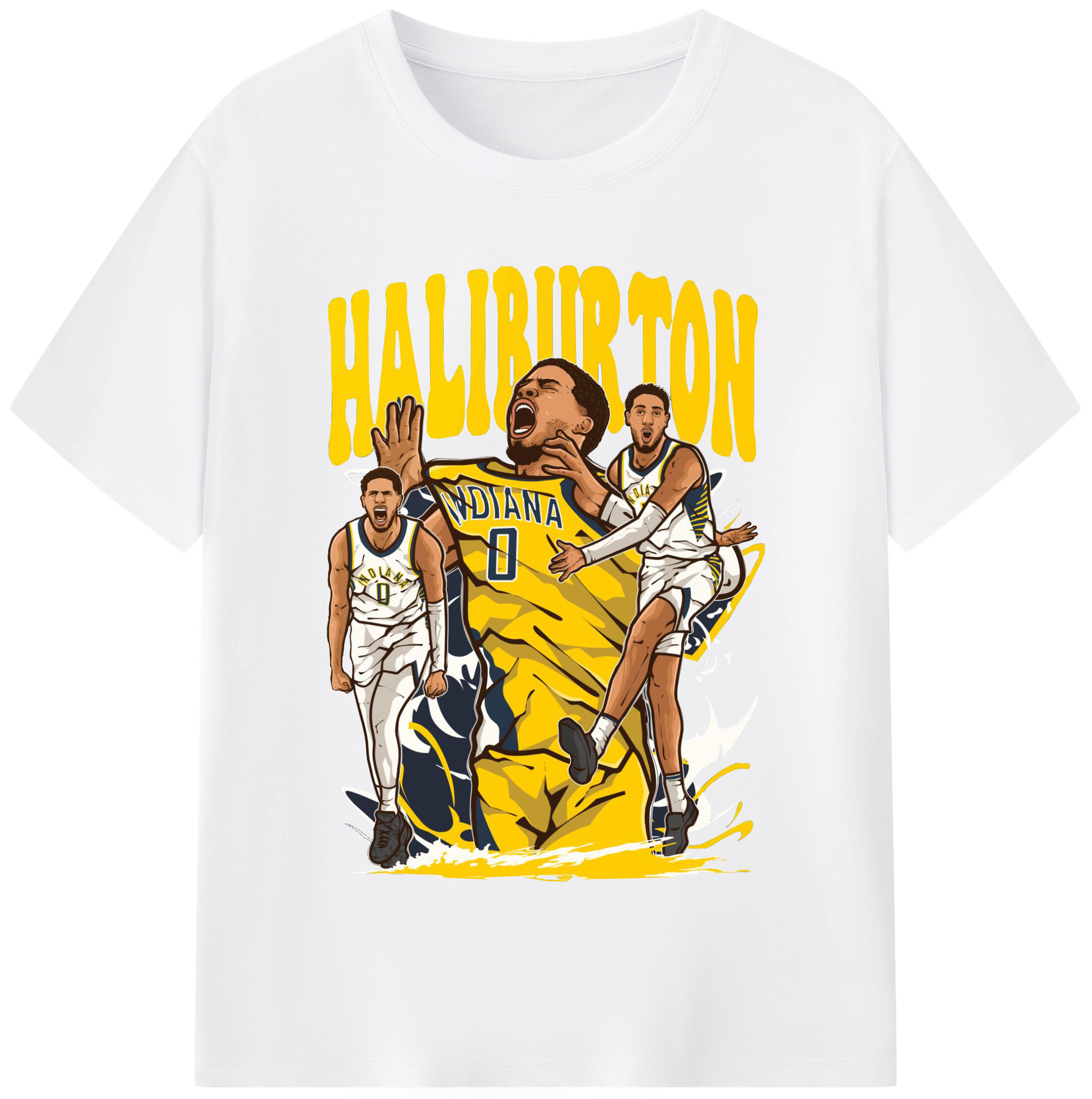 Tyrese Halliburton comic book style - 180g Cotton T-Shirt With Front Heat Transfer Print – Soft, Lightweight, Fitted Design – Comfortable Casual Wear For Sports & Everyday Use