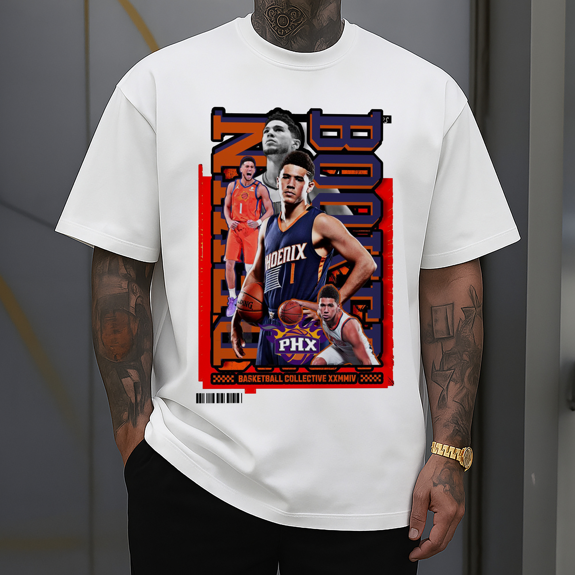 Retro PHX Devin Booker Basketball Card Shirt