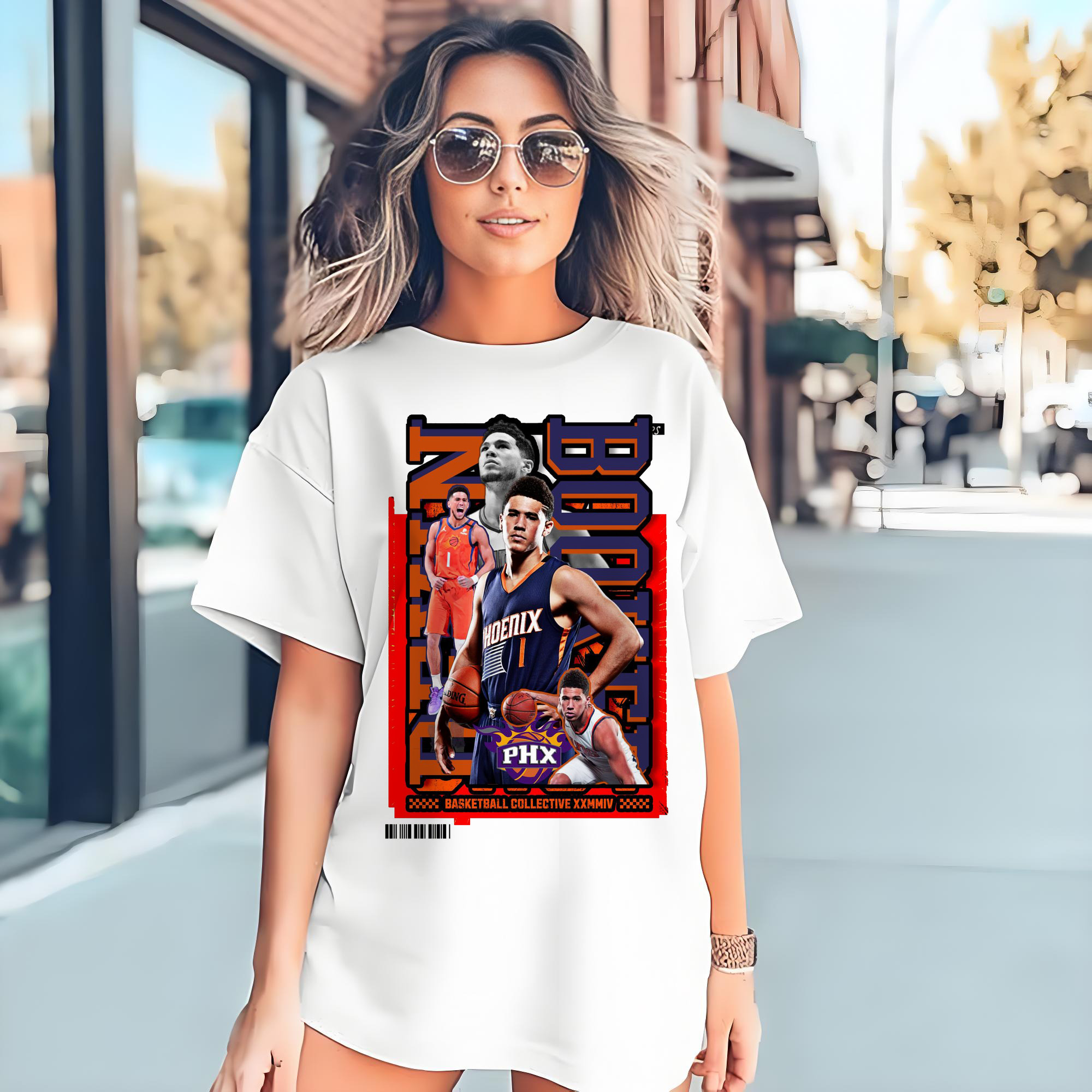 Retro PHX Devin Booker Basketball Card Shirt