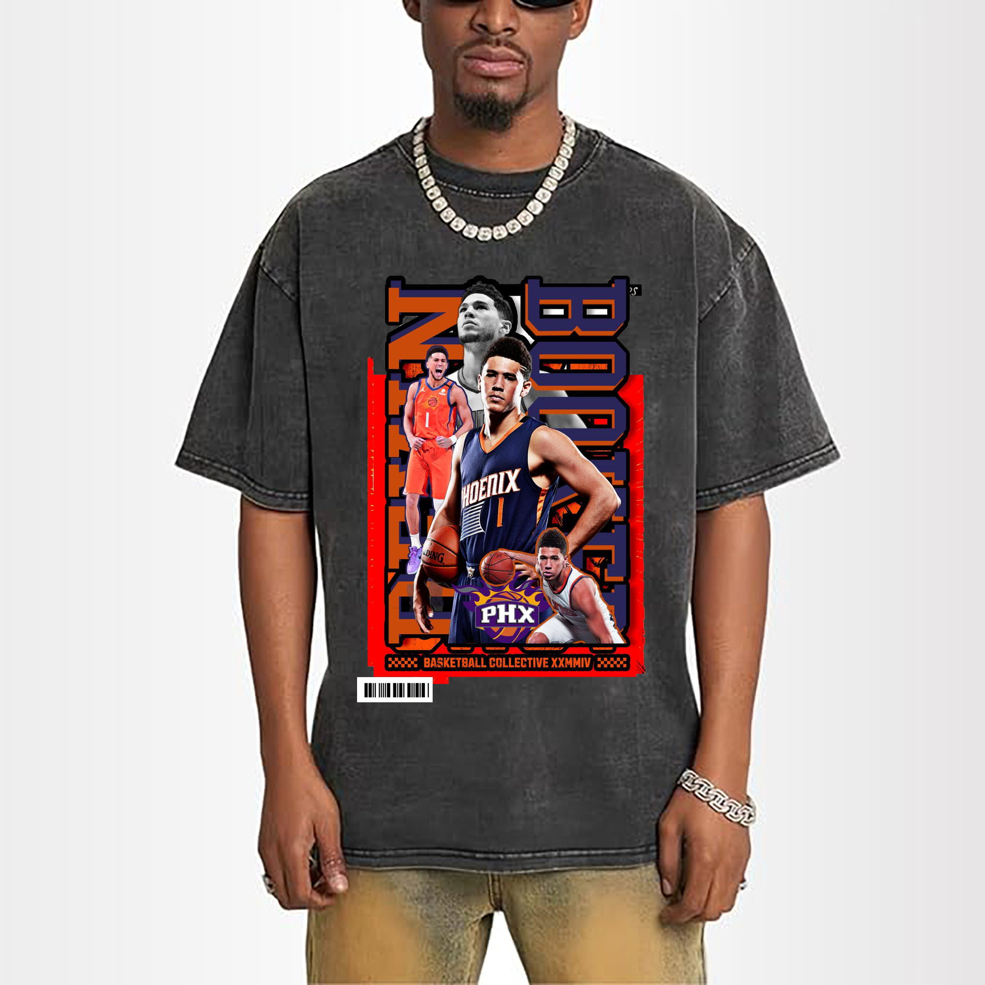 Retro PHX Devin Booker Basketball Card Shirt
