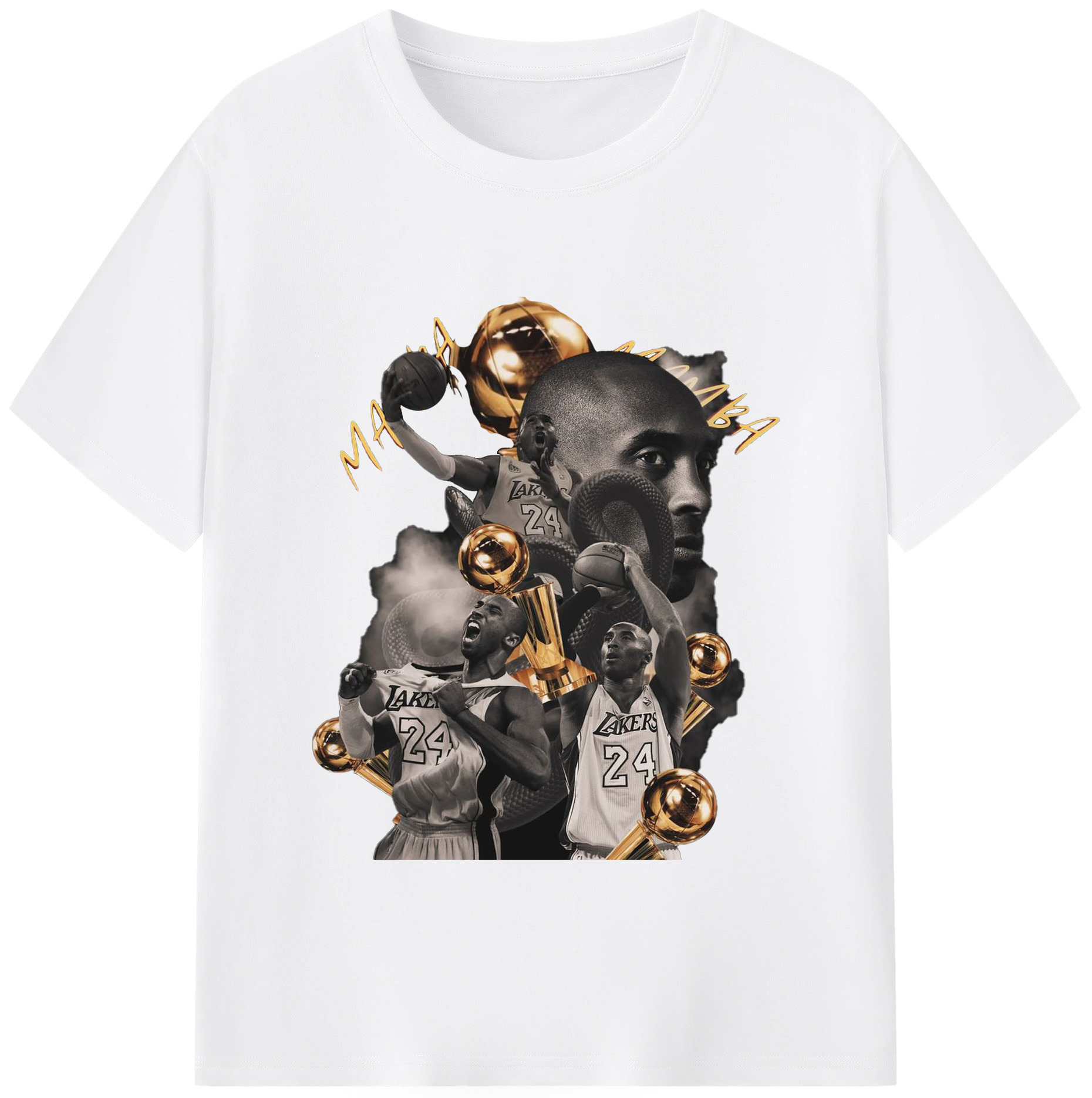 Honor Kobe Bryant with this "Mamba" Championship Shirt - 180g Cotton T-Shirt With Front Heat Transfer Print – Soft, Lightweight, Fitted Design – Comfortable Casual Wear For Sports & Everyday Use