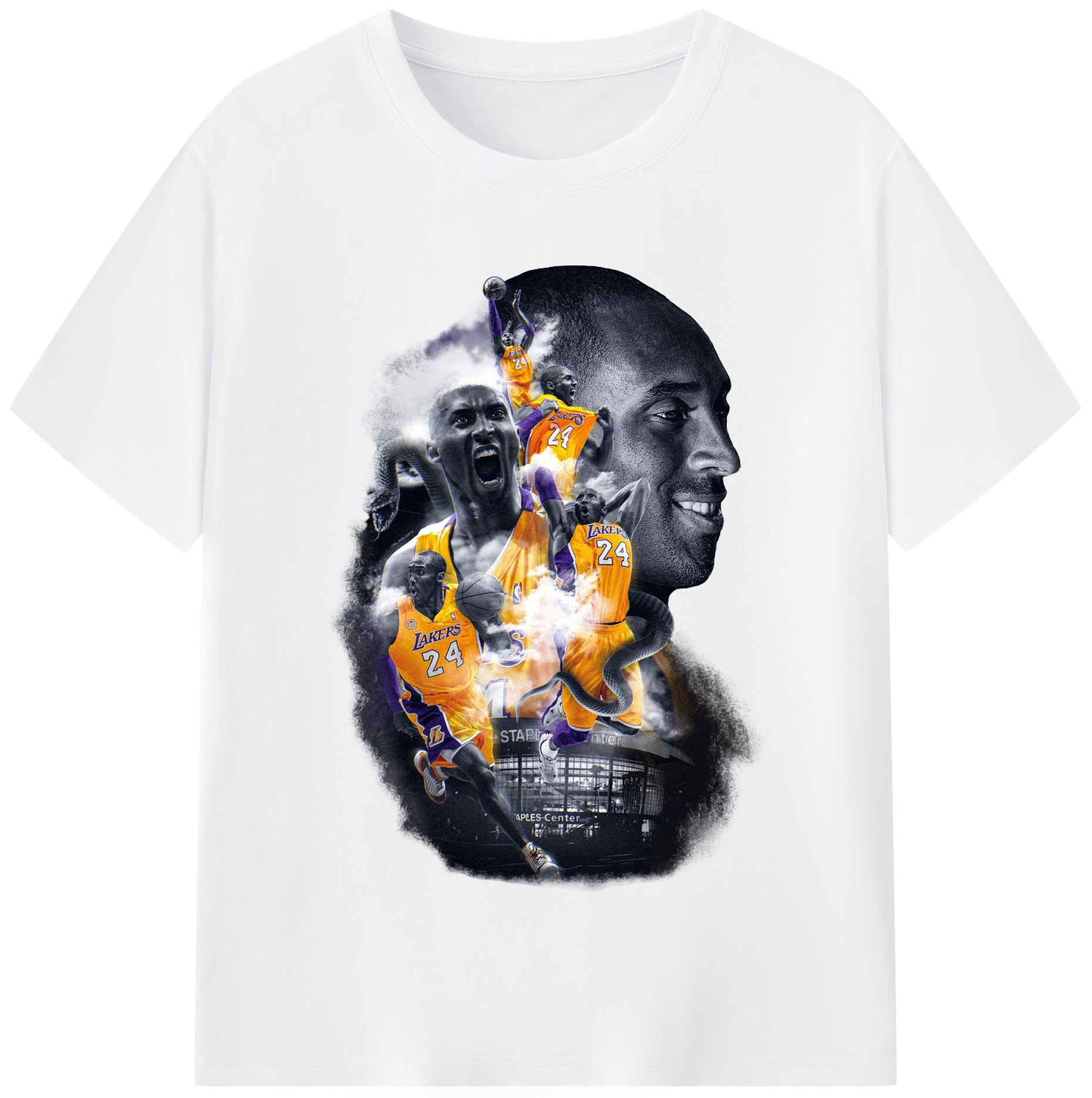 Honor the Legend: Kobe Bryant Lakers Jersey Shirt - 180g Cotton T-Shirt With Front Heat Transfer Print – Soft, Lightweight, Fitted Design – Comfortable Casual Wear For Sports & Everyday Use