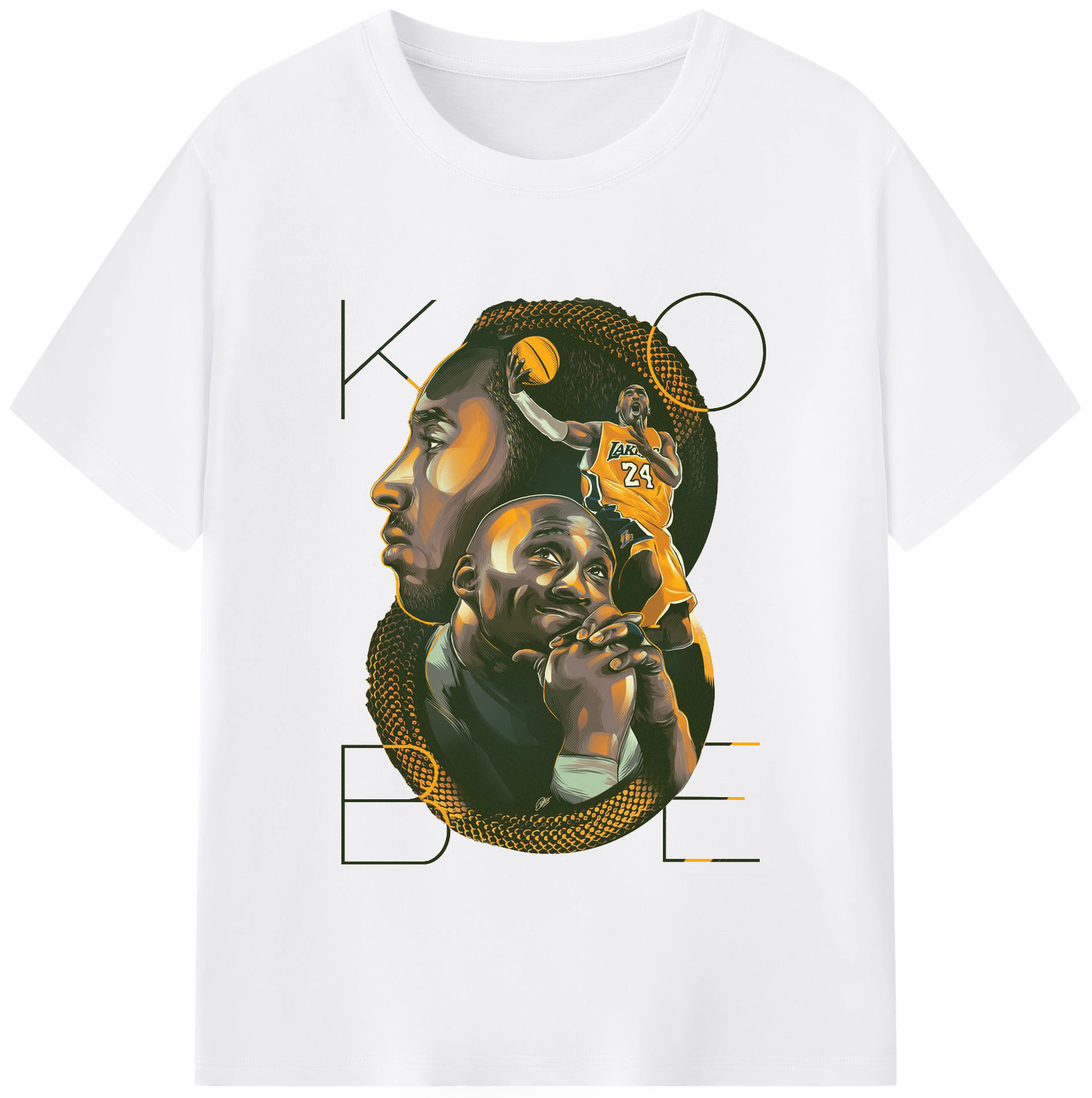 Kobe Bryant “Mamba Mentality” Tribute Shirt - 180g Cotton T-Shirt With Front Heat Transfer Print – Soft, Lightweight, Fitted Design – Comfortable Casual Wear For Sports & Everyday Use