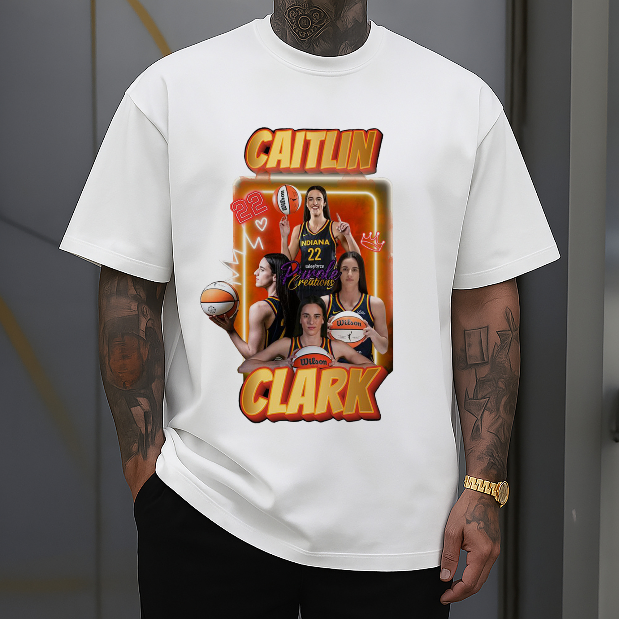 Caitlin Clark #22 WNBA Indiana Fever Vintage Style Graphic