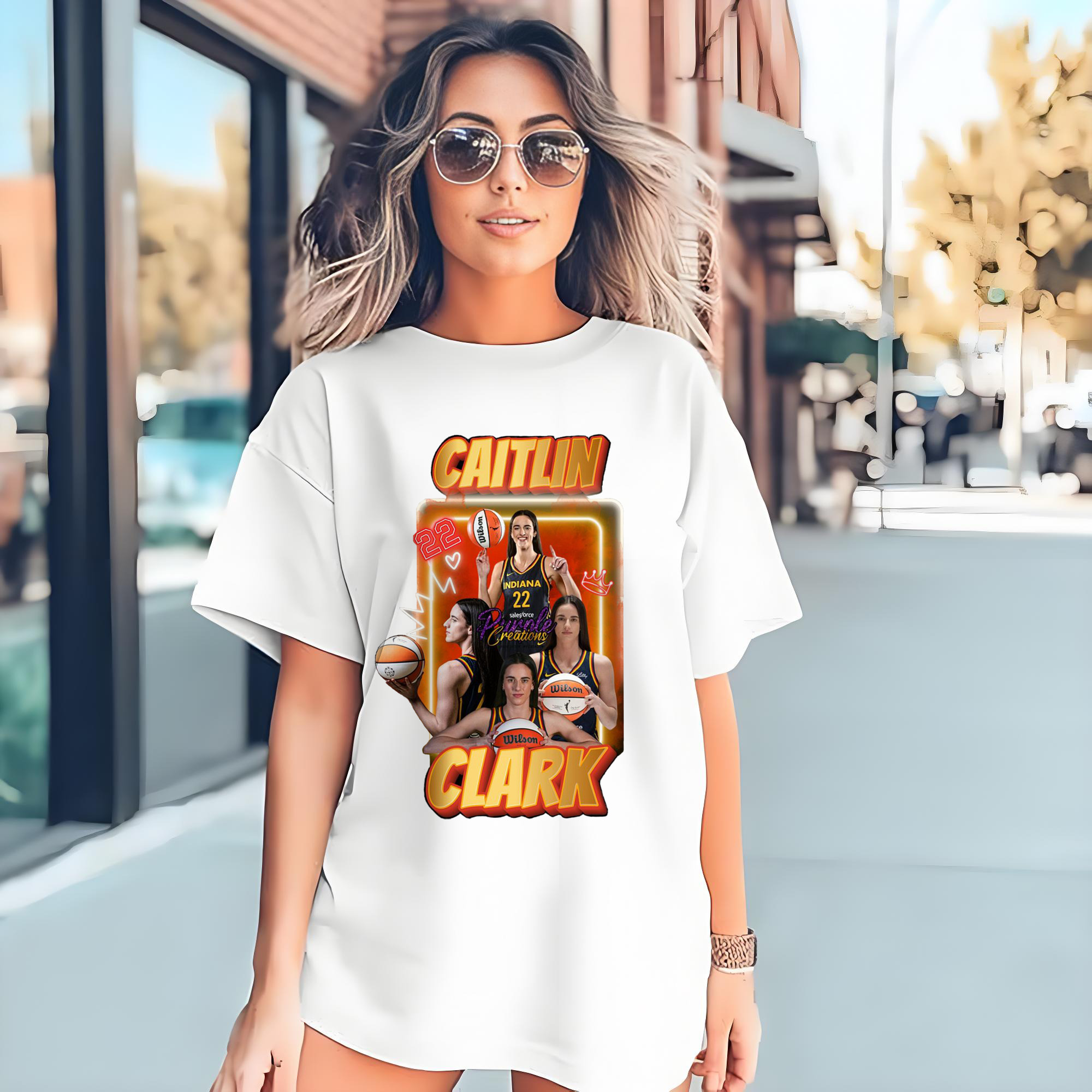 Caitlin Clark #22 WNBA Indiana Fever Vintage Style Graphic