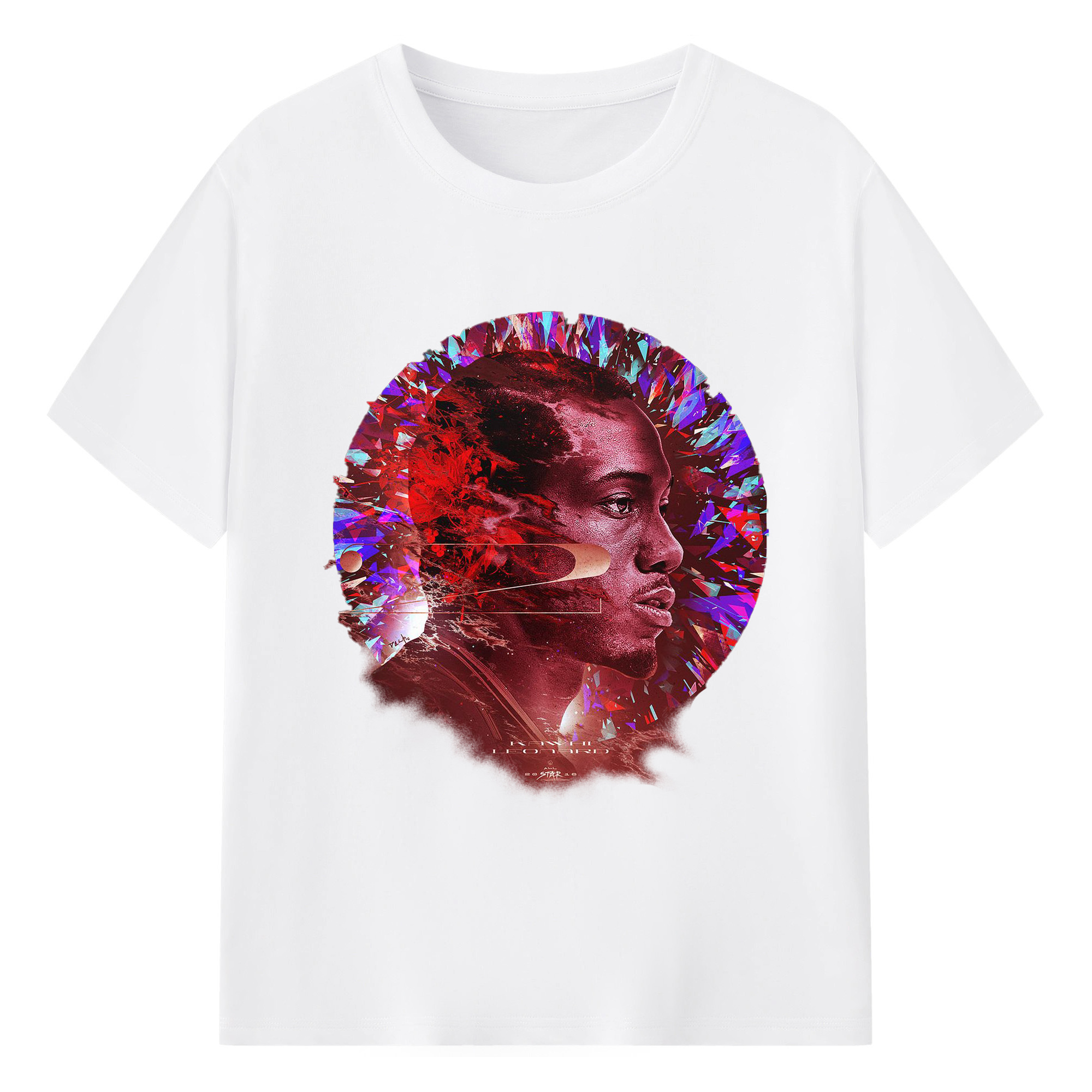 Kawhi Leonard All-Star 2020 Art Shirt - 180g Cotton T-Shirt With Front Heat Transfer Print – Soft, Lightweight, Fitted Design – Comfortable Casual Wear For Sports & Everyday Use