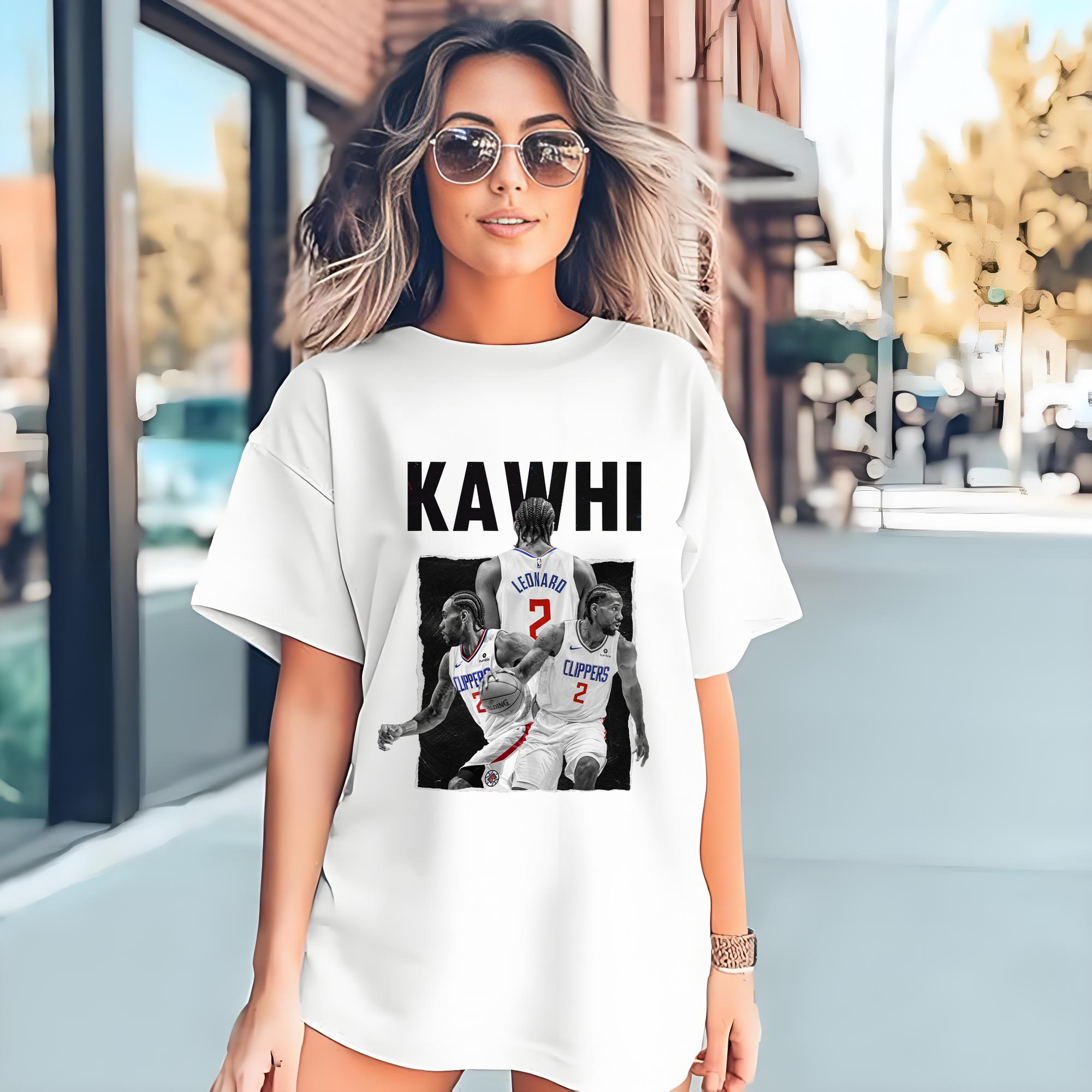 Kawhi Leonard Clippers #2 Black & White NBA Tribute Shirt