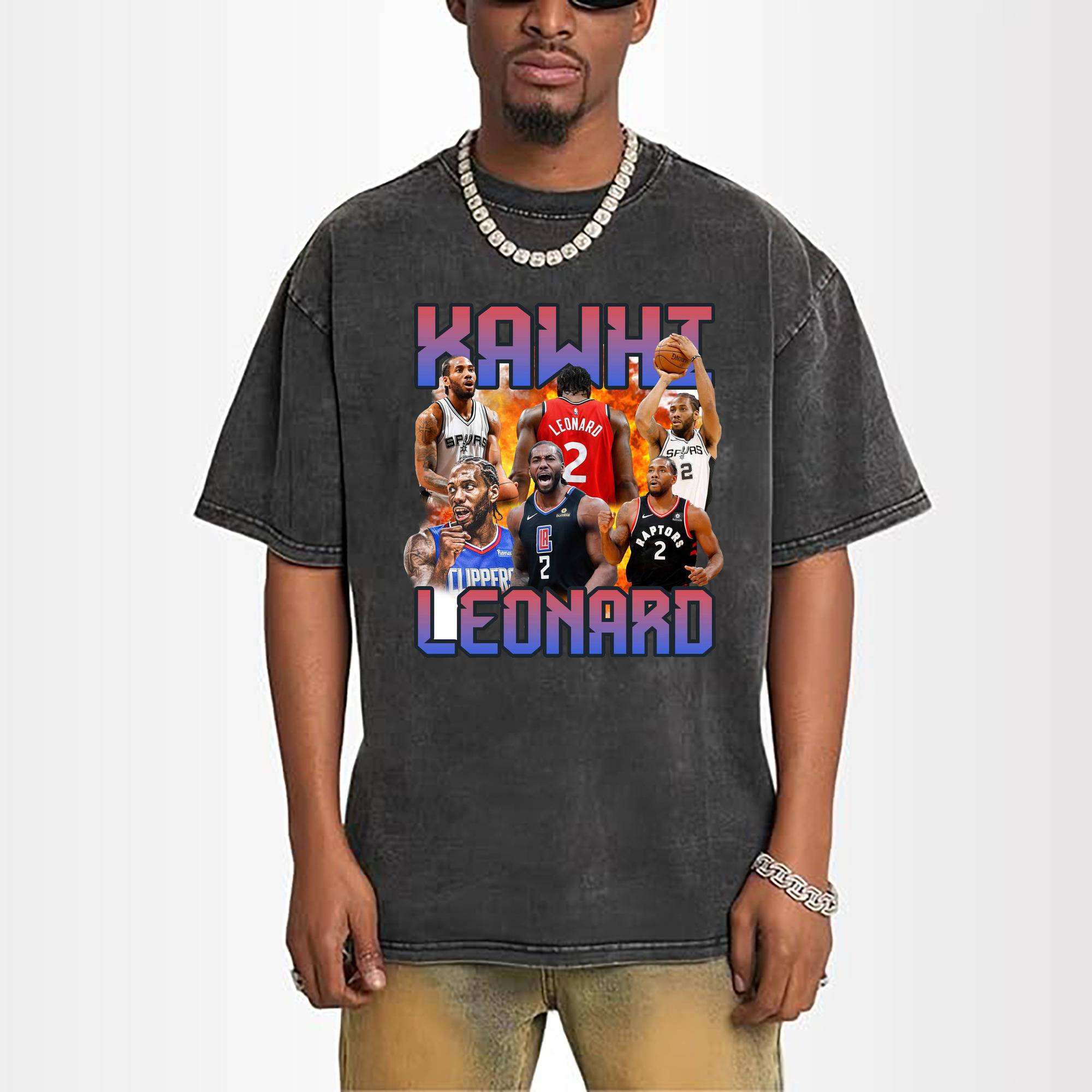 Kawhi Leonard Career Legacy Tee – NBA Multi-Team Tribute Shirt