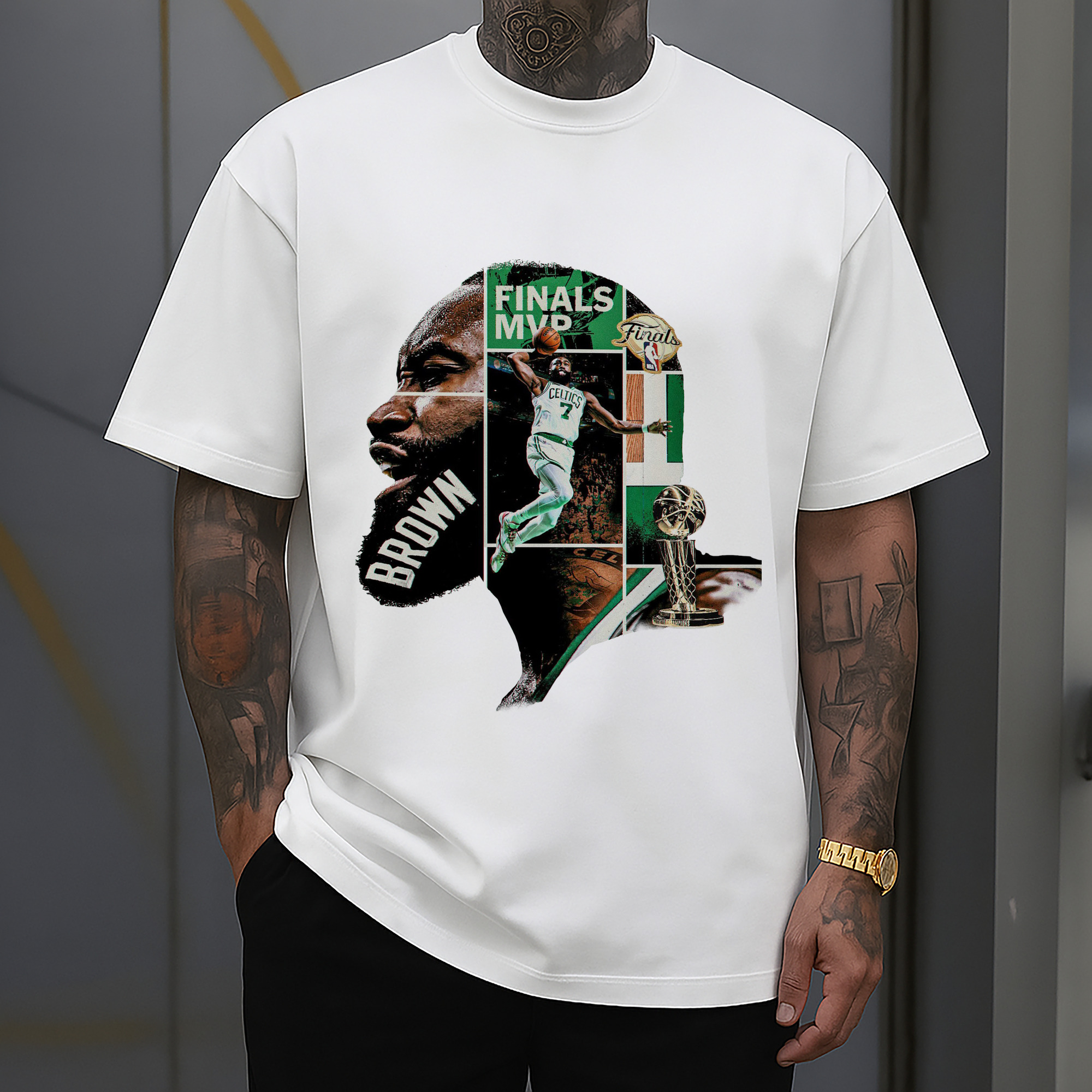 “Crowned in Silence” Jaylen Brown Silhouette FMVP Shirt