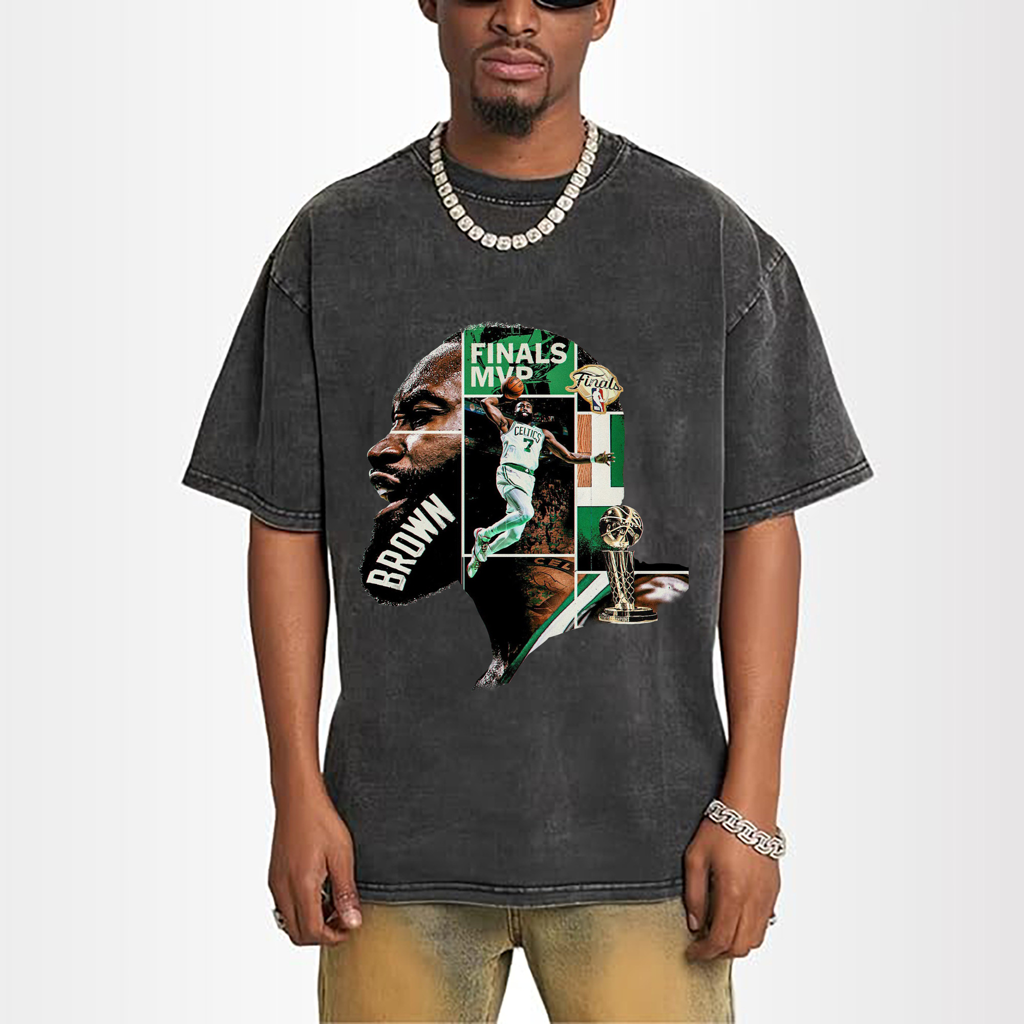 “Crowned in Silence” Jaylen Brown Silhouette FMVP Shirt