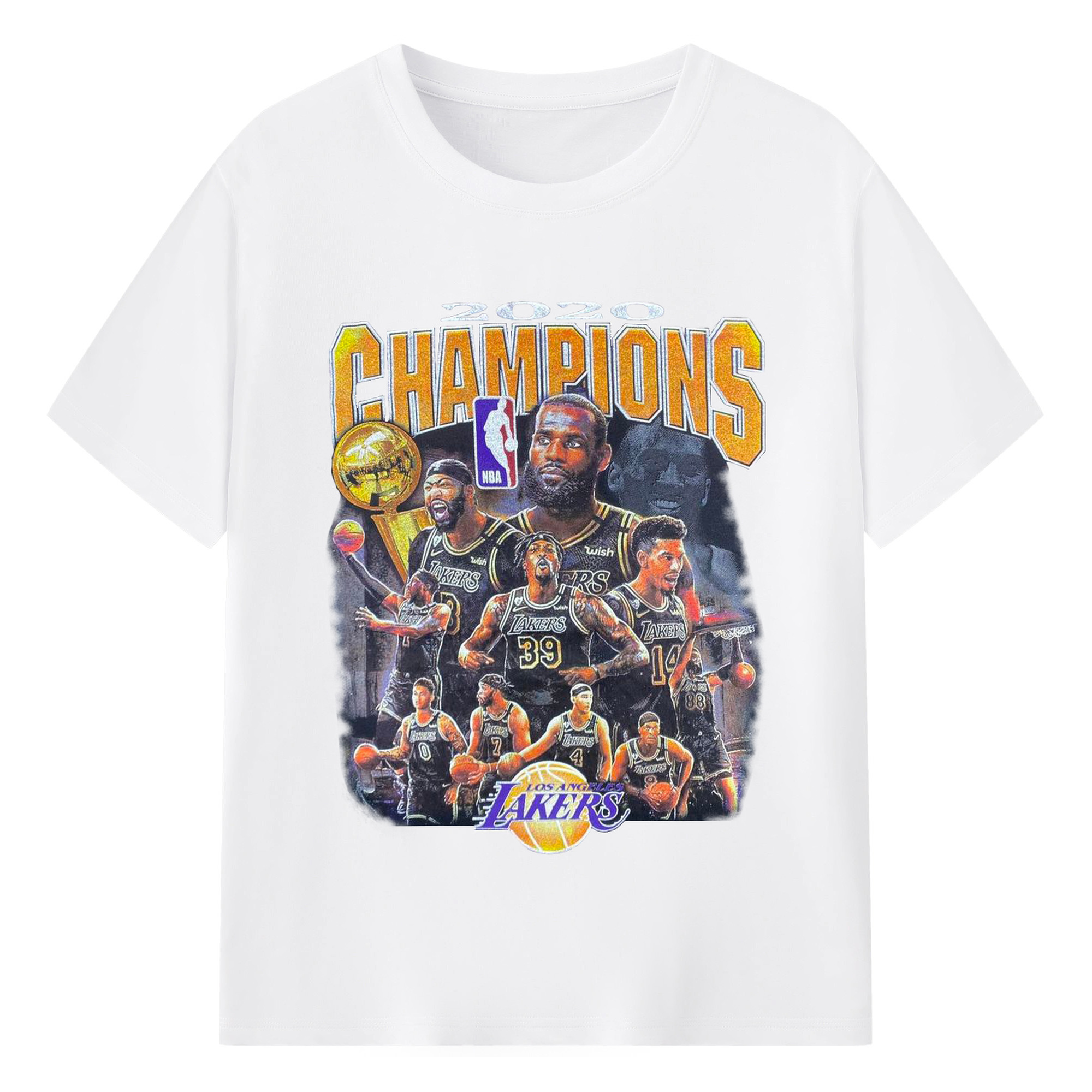 2020 NBA Champions LeBron James Lakers Limited Edition Shirt - 180g Cotton T-Shirt With Front Heat Transfer Print – Soft, Lightweight, Fitted Design – Comfortable Casual Wear For Sports & Everyday Use