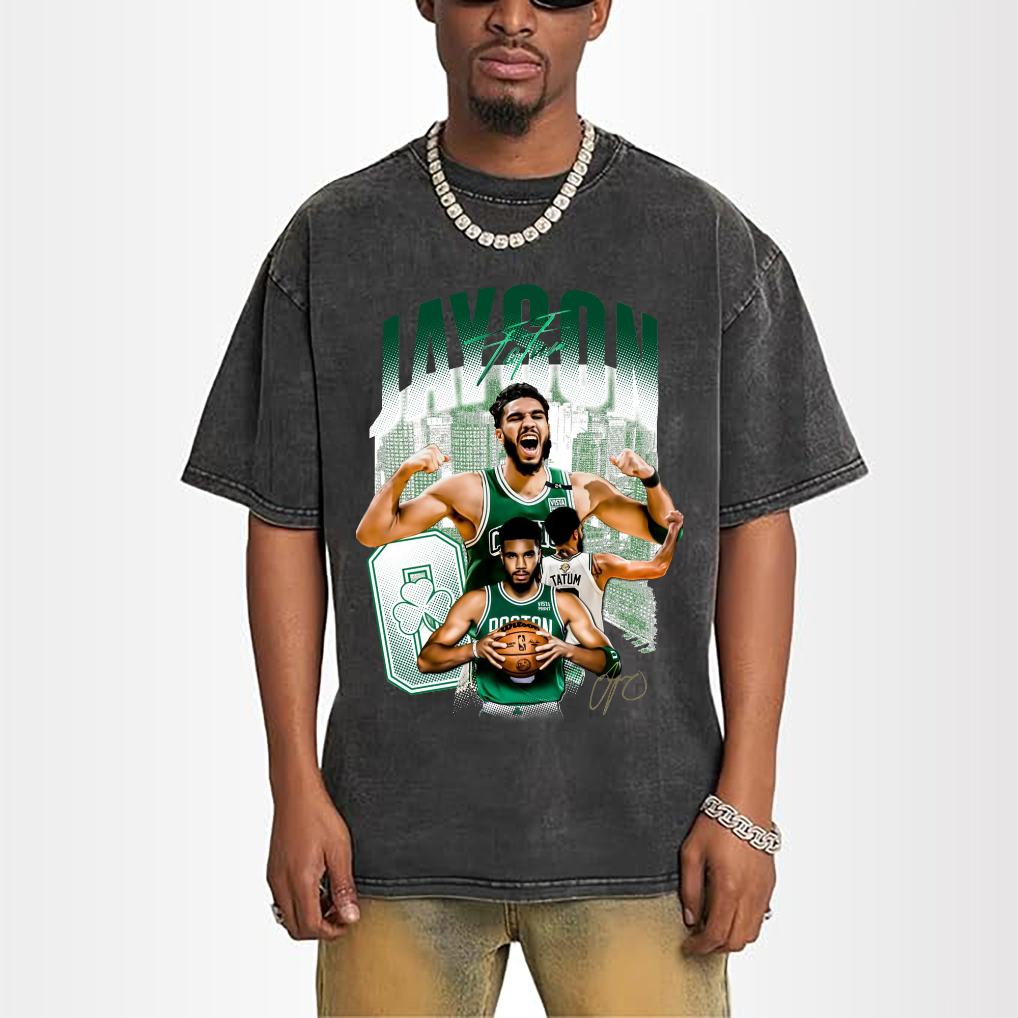 Jayson Tatum Celtics Signature Boston Skyline Shirt