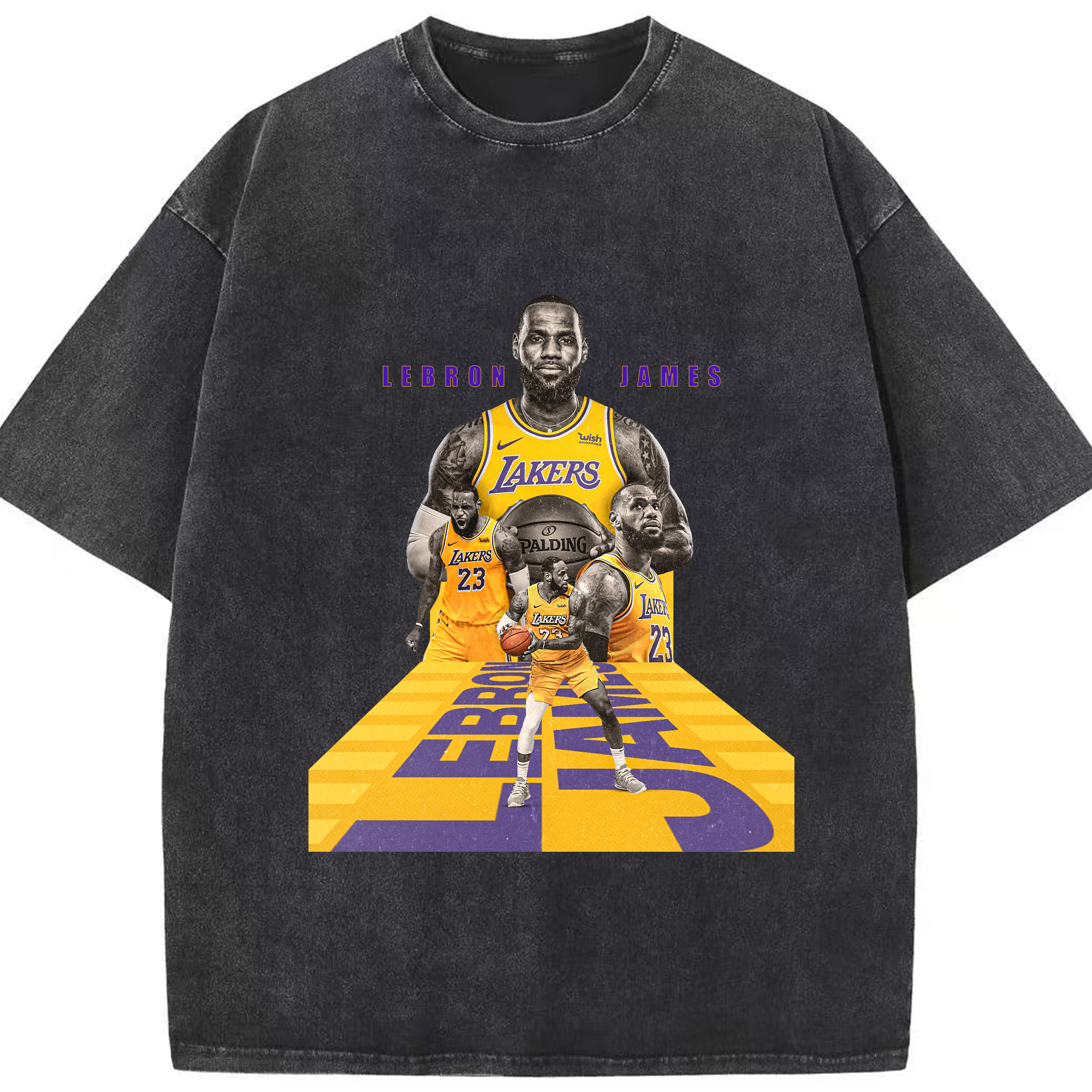 LeBron James #23 Lakers Shirt                    rs Tunnel - Washed Vintage Look 230g Cotton Oversized T-Shirt With Front Heat Transfer Print – Soft, Lightweight, Stylish Fit – Comfortable Casual Wear For Sports & Everyday Use