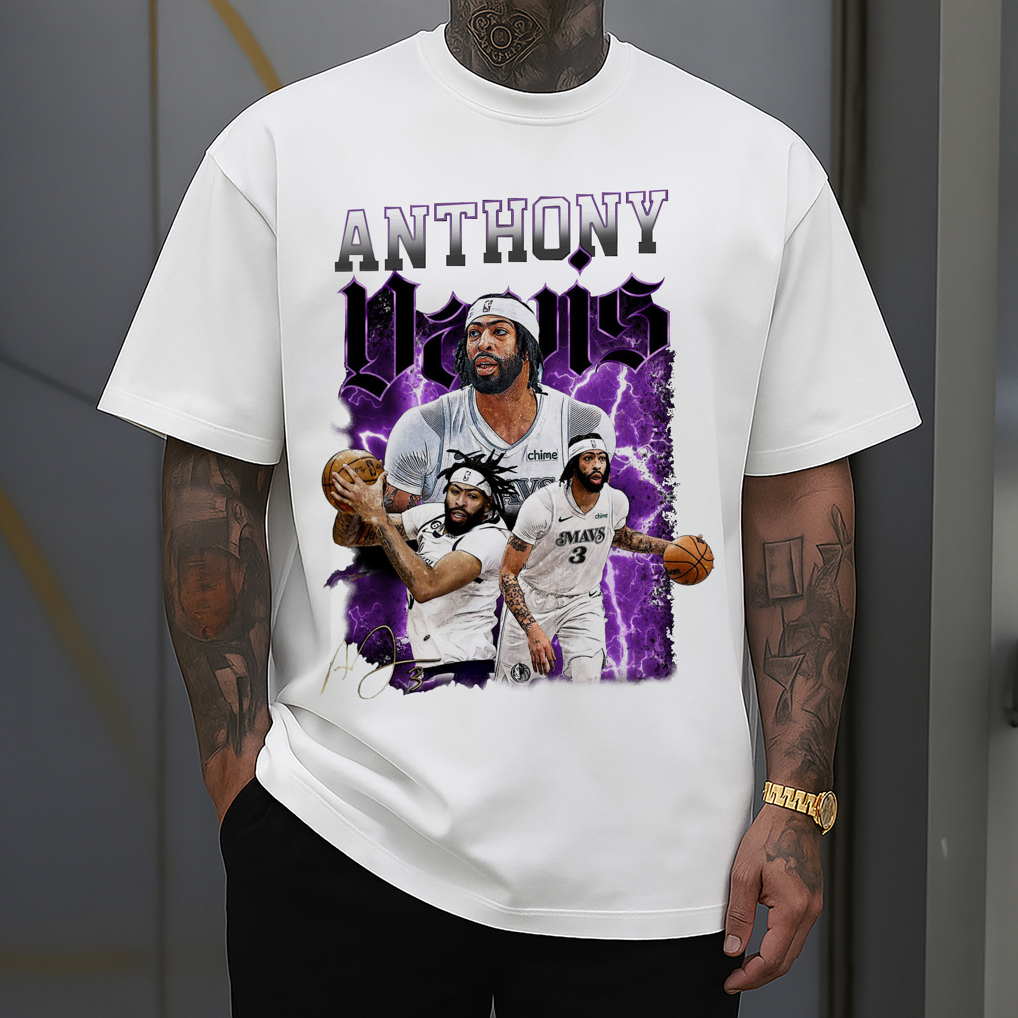 Anthony Davis Vintage Mavs Purple Flash Shirt