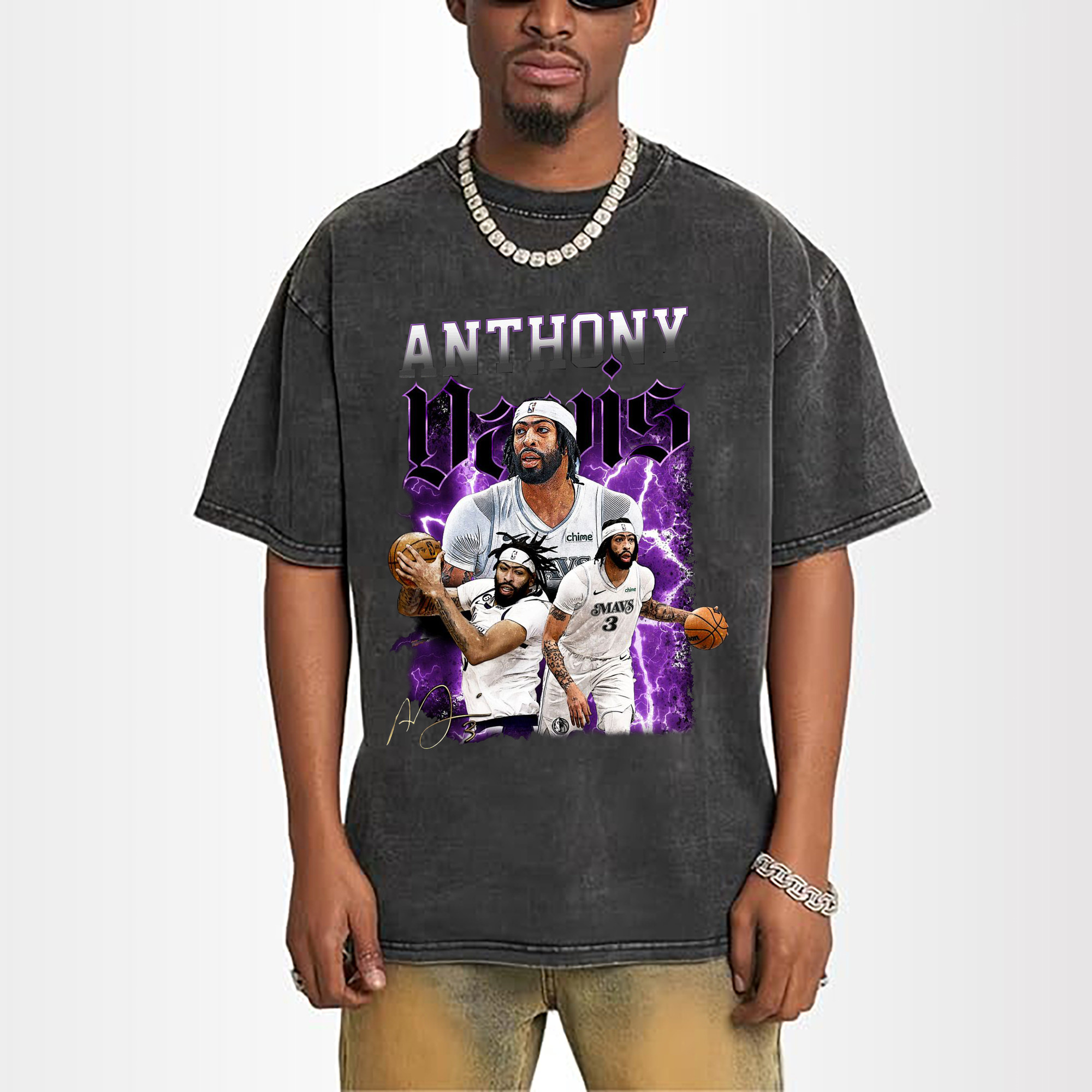 Anthony Davis Vintage Mavs Purple Flash Shirt