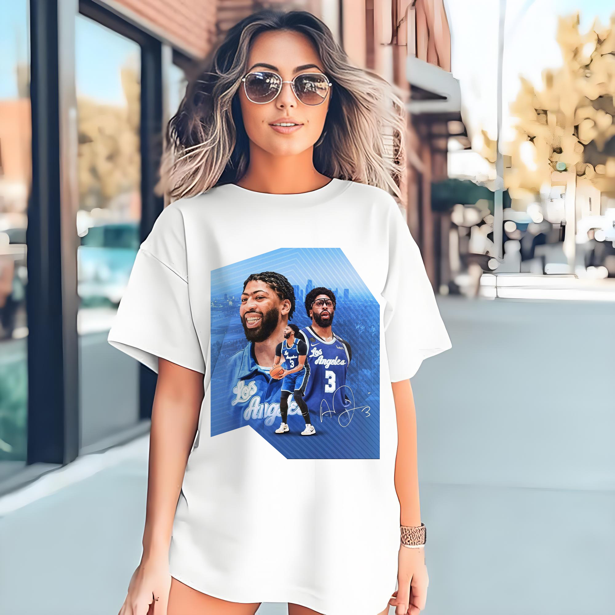 Anthony Davis Los Angeles Blue Design Basketball Shirt