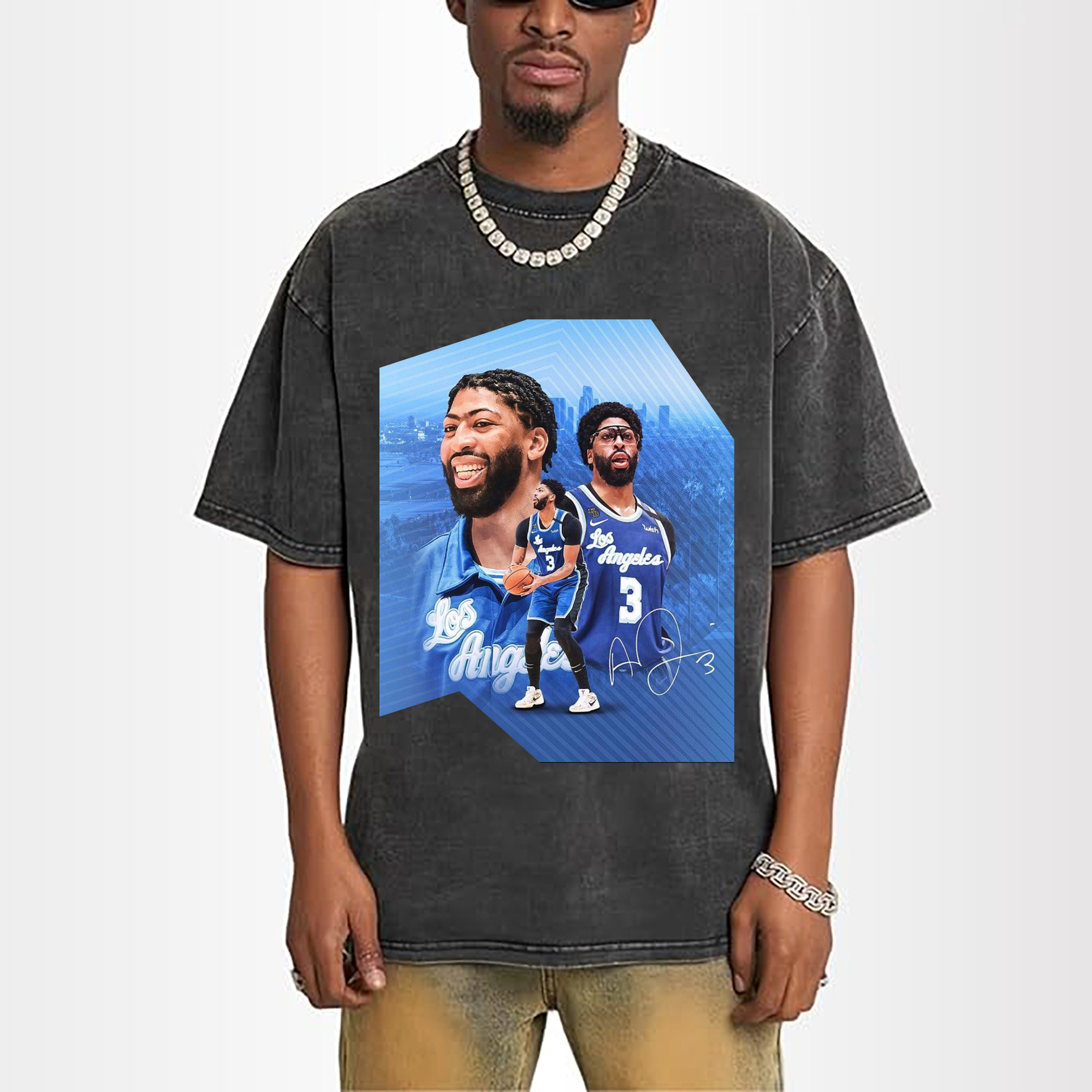 Anthony Davis Los Angeles Blue Design Basketball Shirt