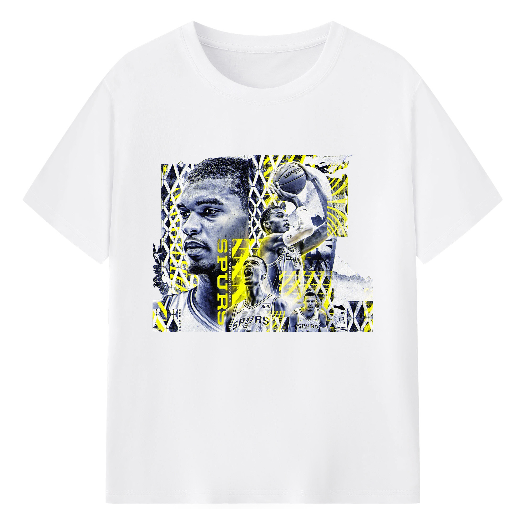 Victor Wembanyama San Antonio Spurs Shirt - 180g Cotton T-Shirt With Front Heat Transfer Print – Soft, Lightweight, Fitted Design – Comfortable Casual Wear For Sports & Everyday Use