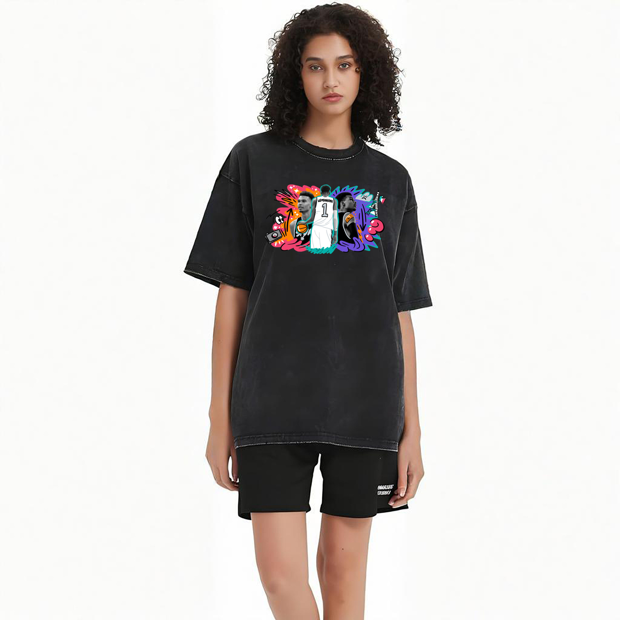 Victor Wembanyama #1 Cartoon graffiti style Shirt