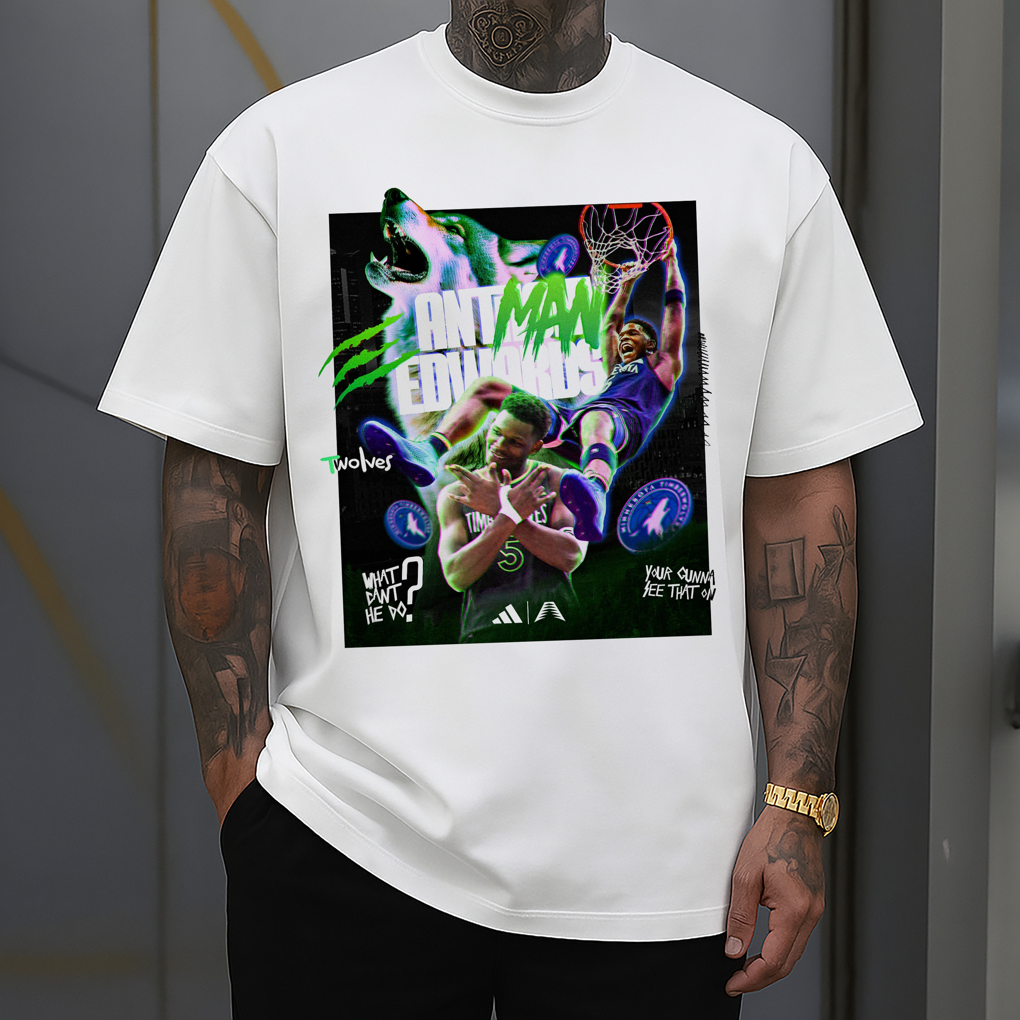 Anthony Edwards Timberwolves holographic style Shirt