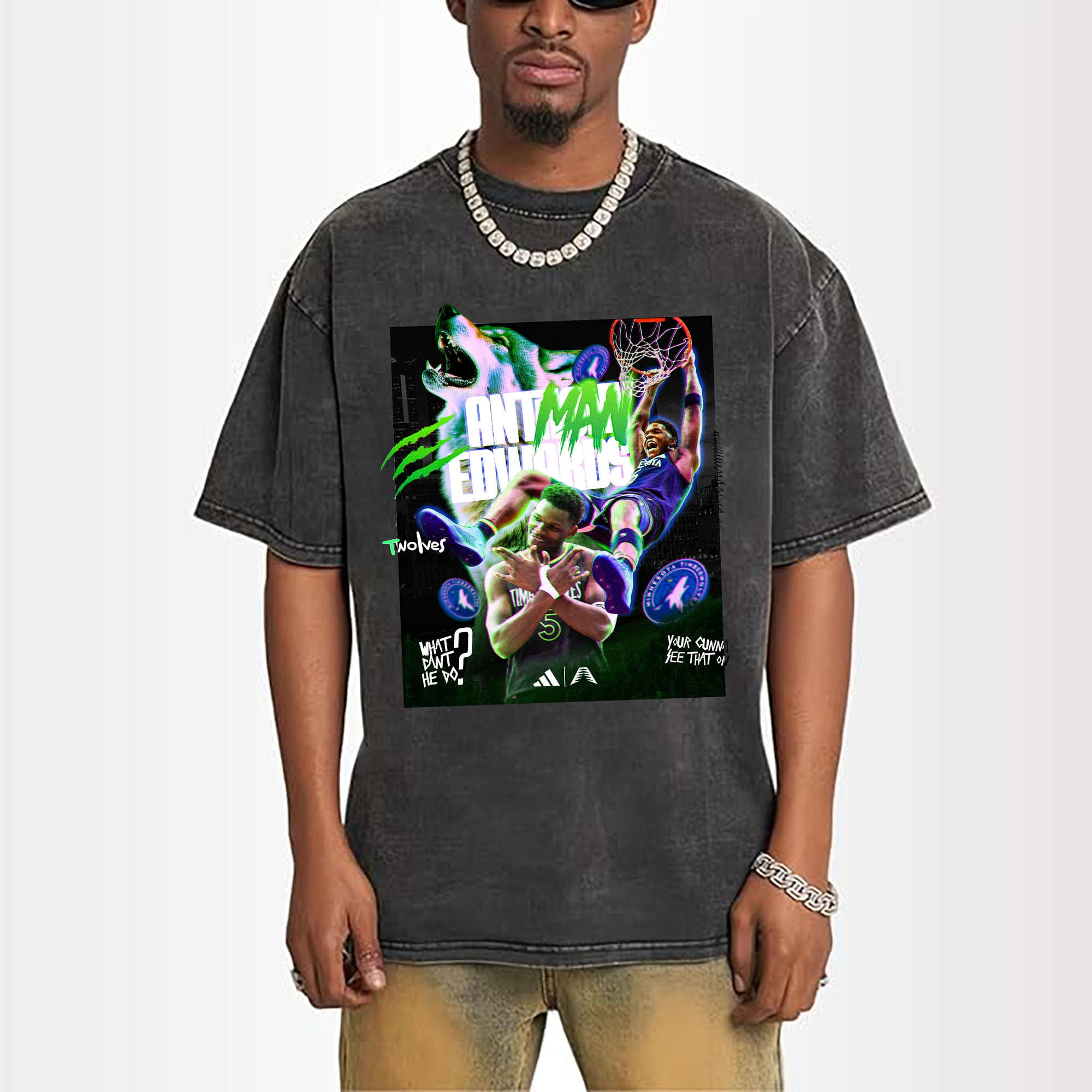 Anthony Edwards Timberwolves holographic style Shirt
