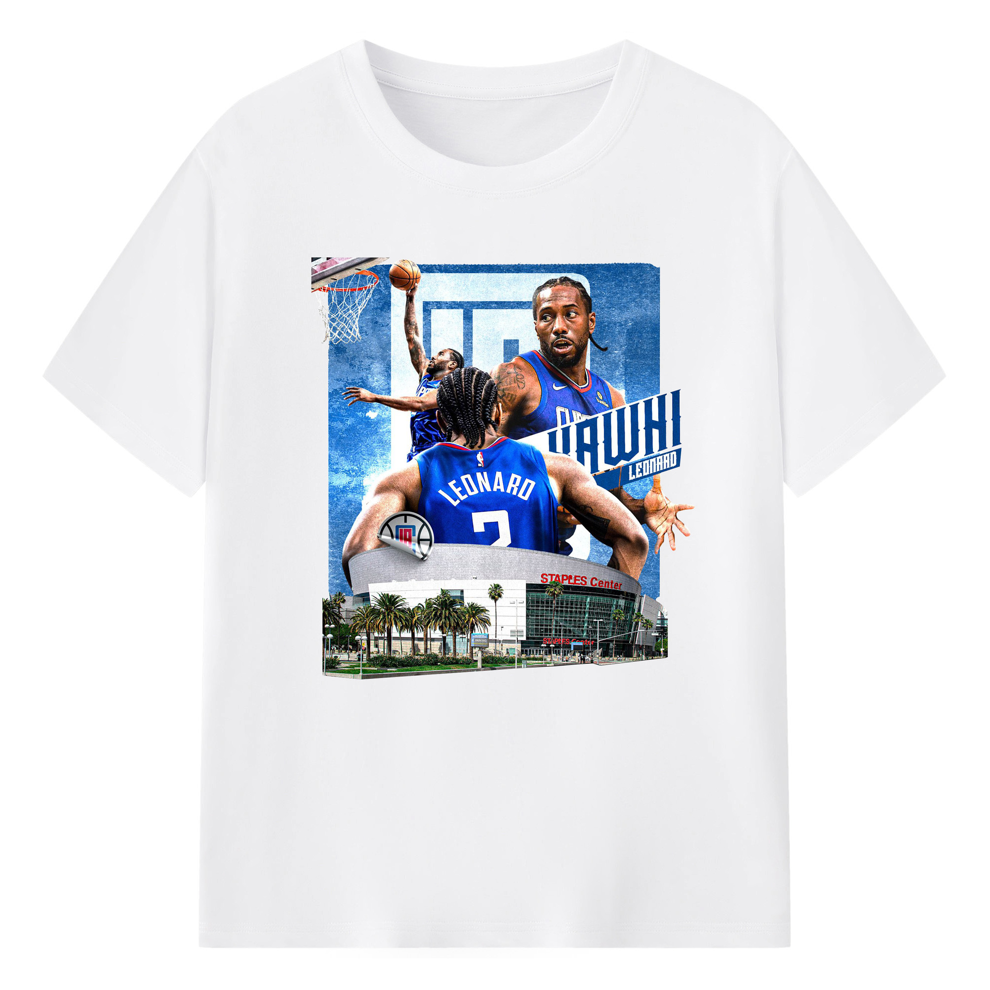 Kawhi Leonard LA Clippers Staples Center Vintage Shirt - 180g Cotton T-Shirt With Front Heat Transfer Print – Soft, Lightweight, Fitted Design – Comfortable Casual Wear For Sports & Everyday Use