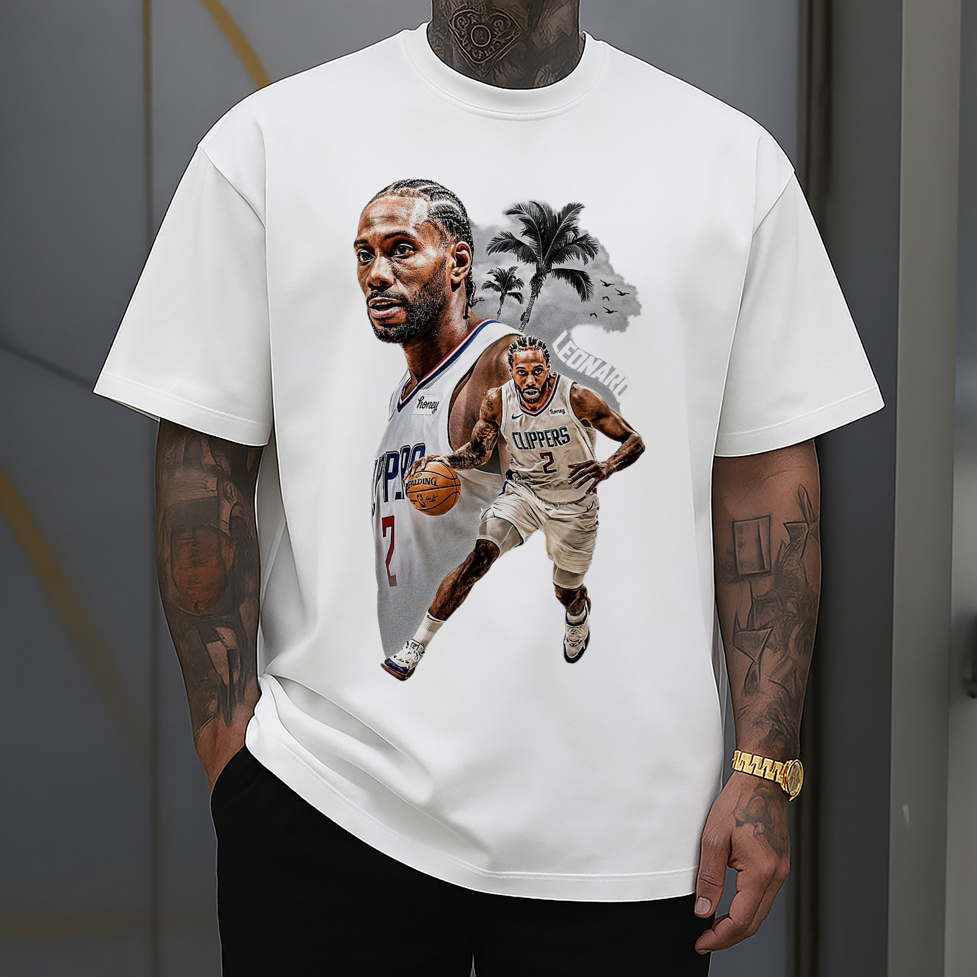 Kawhi Leonard LA Clippers On - Court Palm Tree Style Shirt