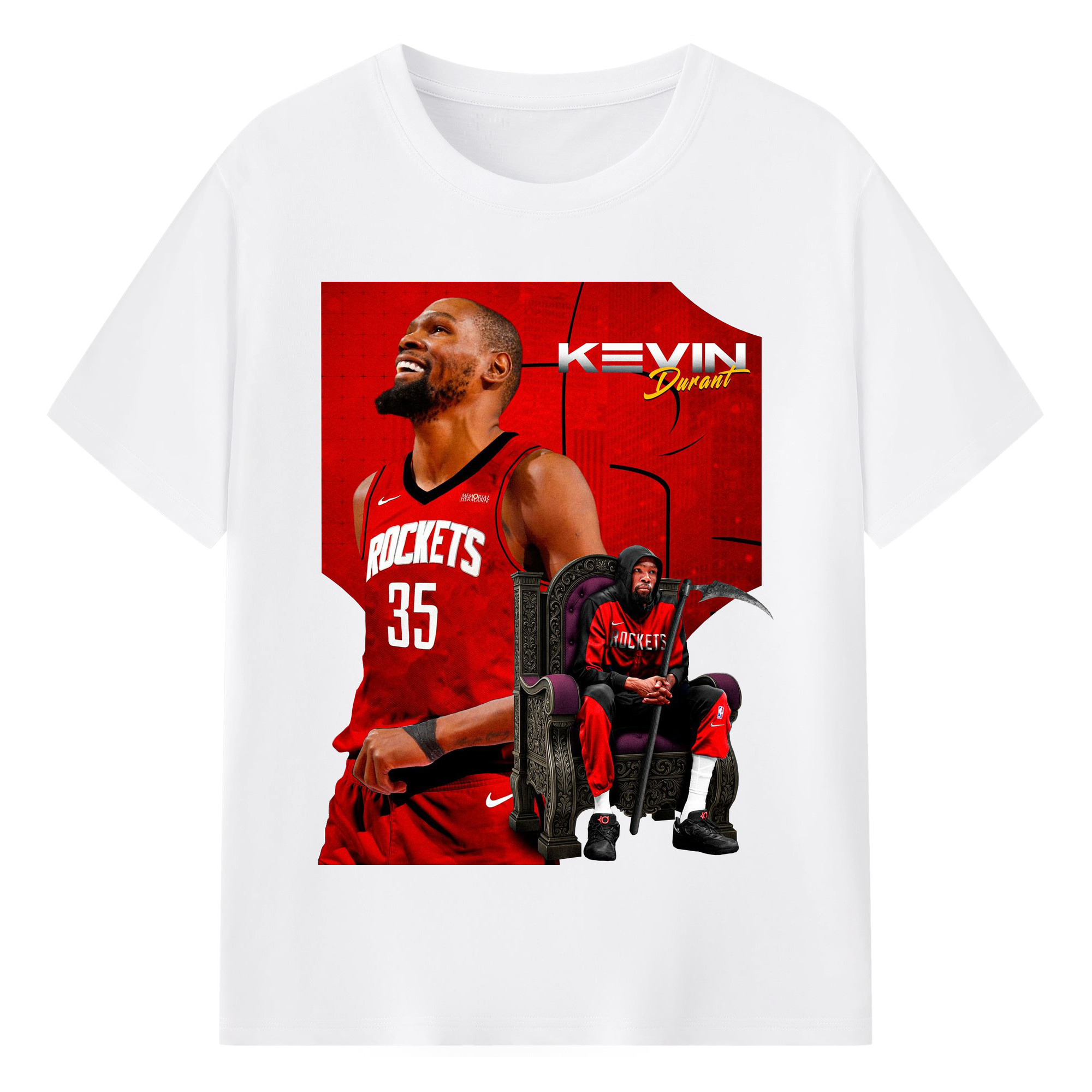 KD Rocket‘s new Grim Reaper Shirt - 180g Cotton T-Shirt With Front Heat Transfer Print – Soft, Lightweight, Fitted Design – Comfortable Casual Wear For Sports & Everyday Use