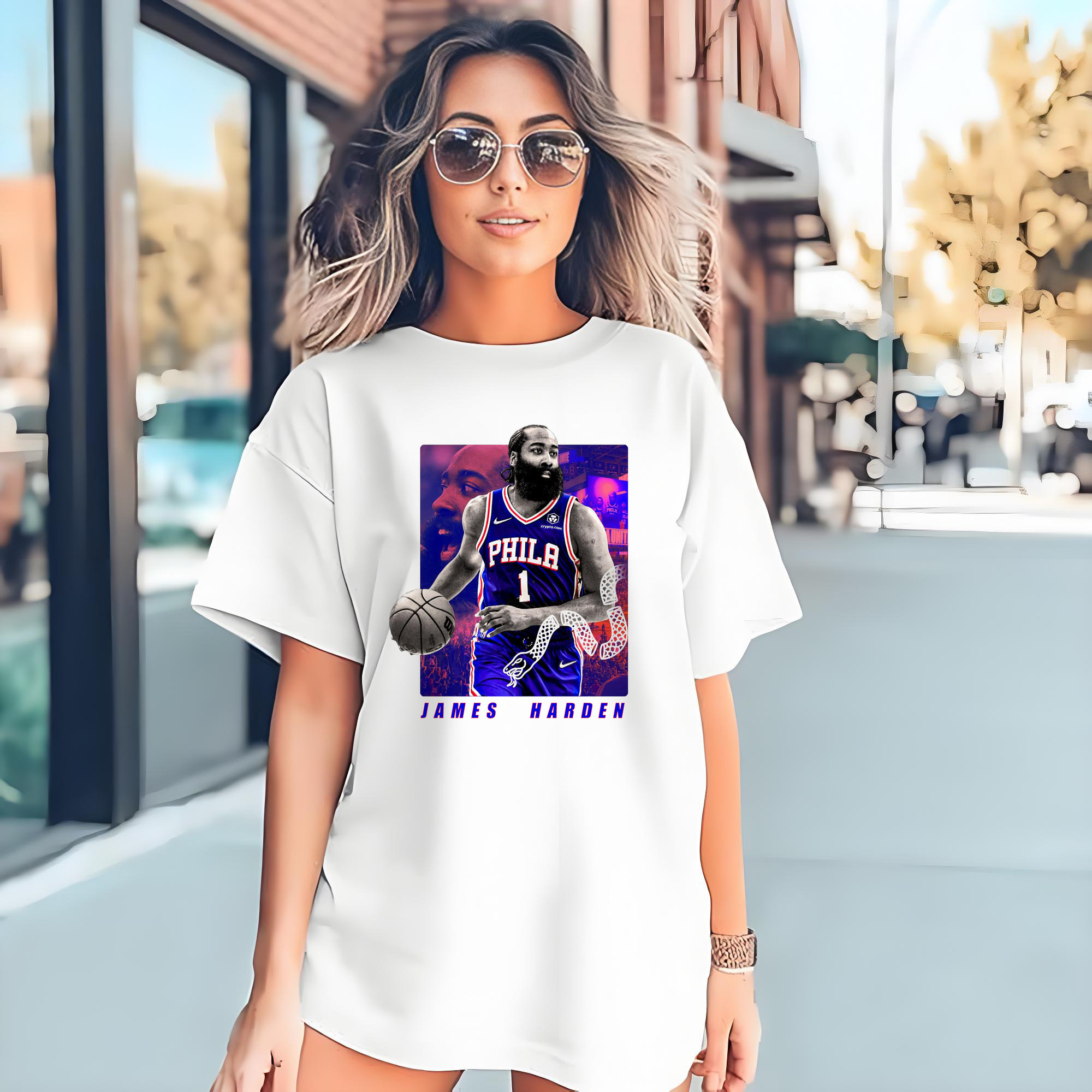 James Harden 76ers #1 White Mamba Art Shirt
