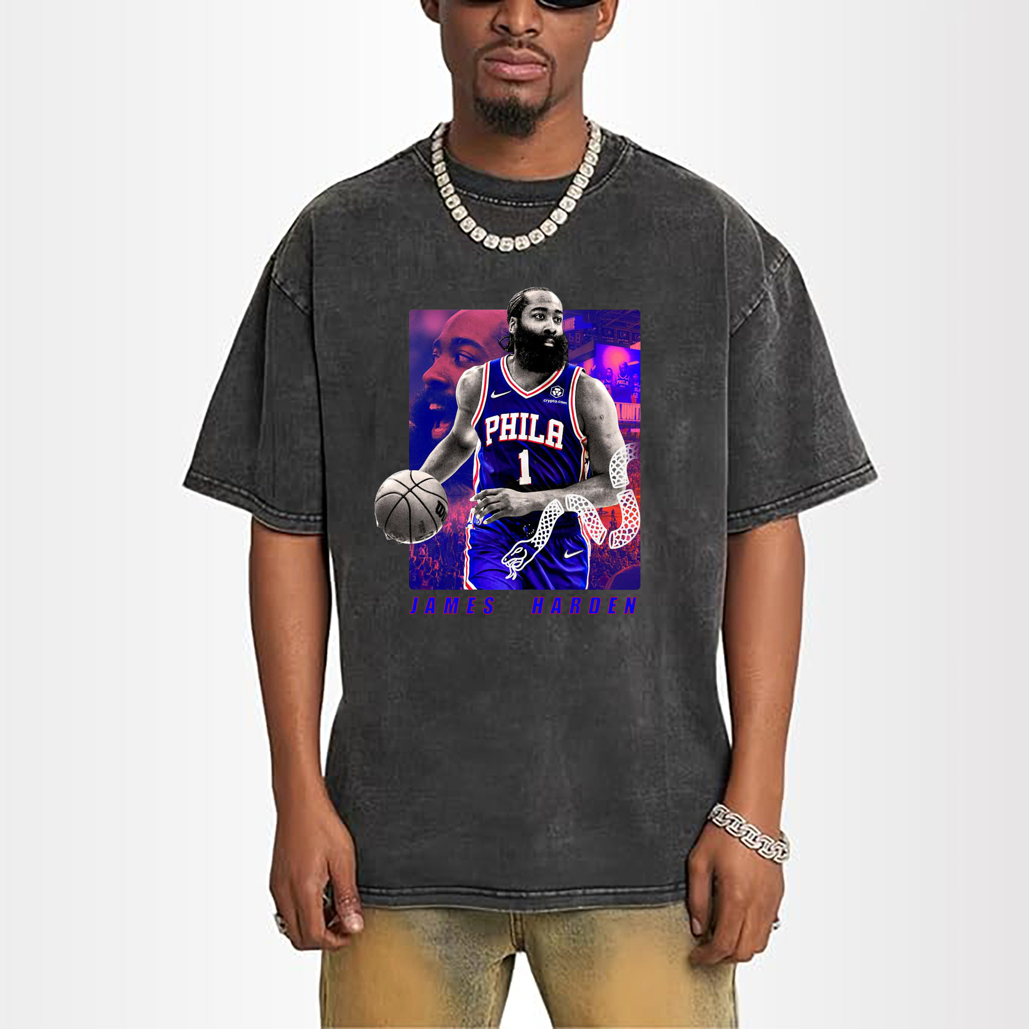 James Harden 76ers #1 White Mamba Art Shirt