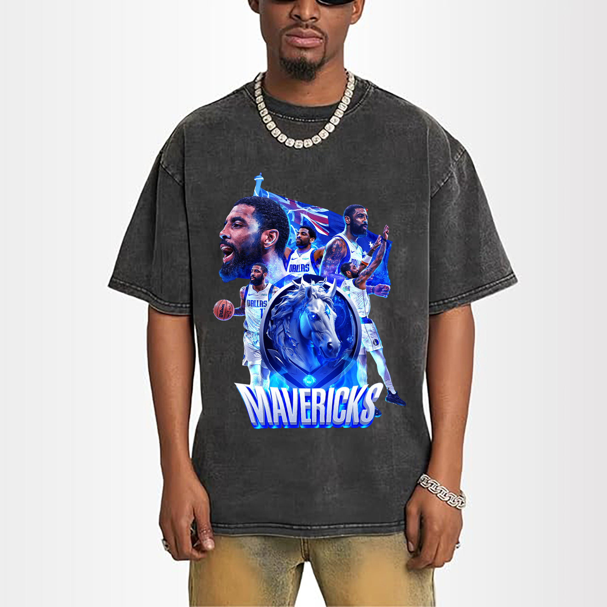 Kyrie Irving Dallas Mavericks 3D team logo POP Shirt