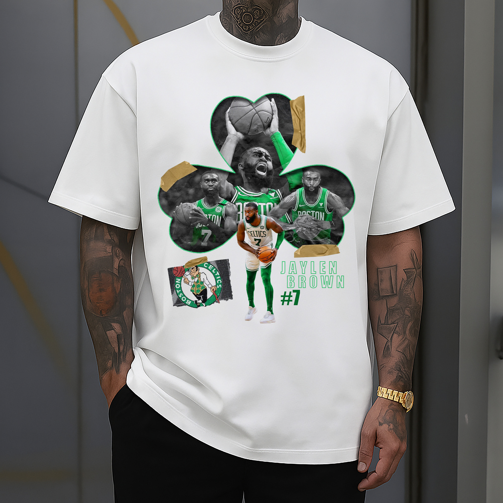 Jaylen Brown Boston Celtics #7 clover design Shirt
