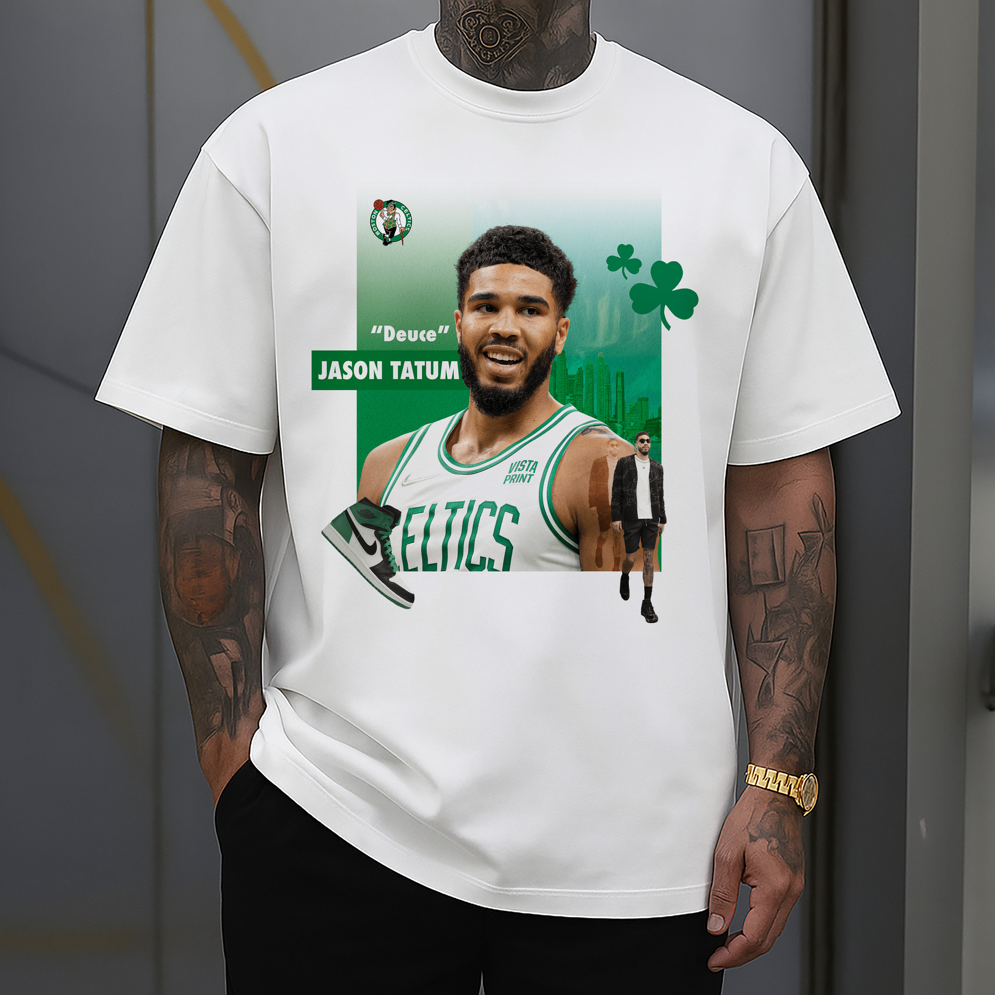 Jayson Tatum Boston Celtics on - court&off - court Art Shirt