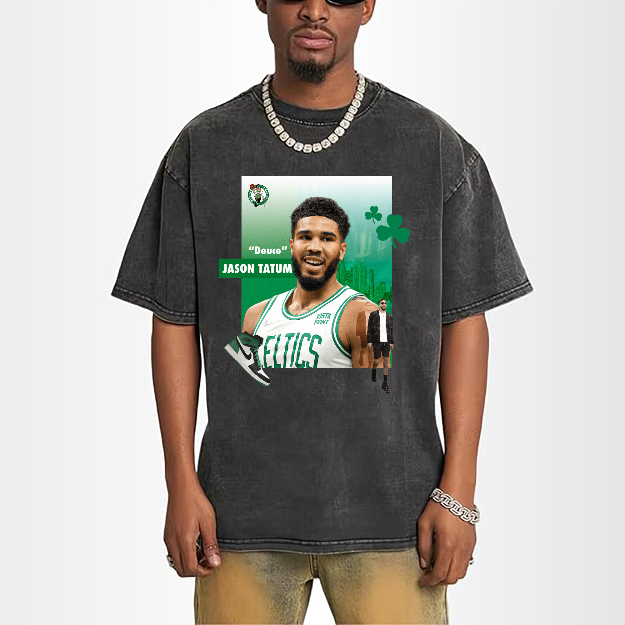 Jayson Tatum Boston Celtics on - court&off - court Art Shirt
