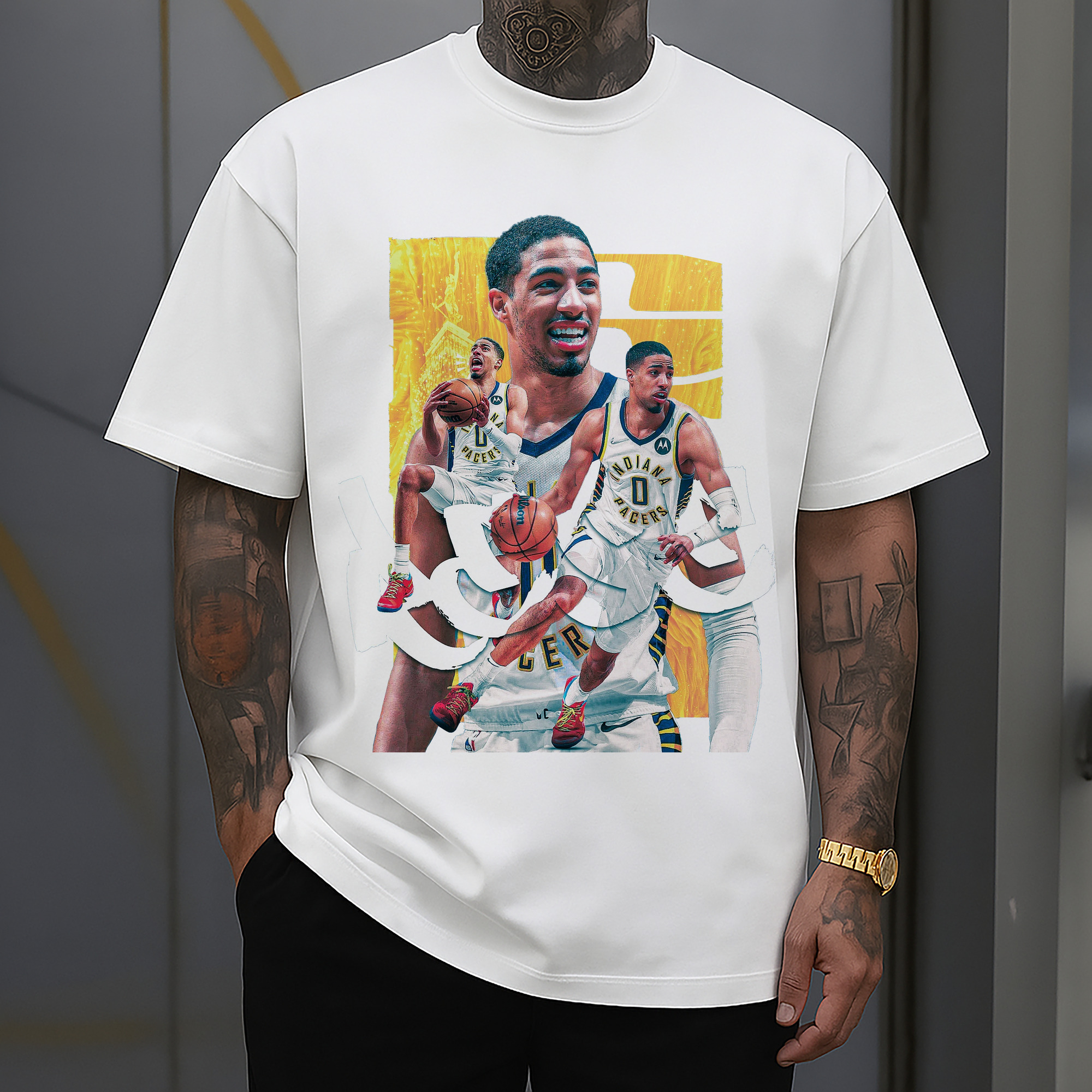 Tyrese Haliburton Indiana Pacers Hoops Art Dynamic Action Shirt