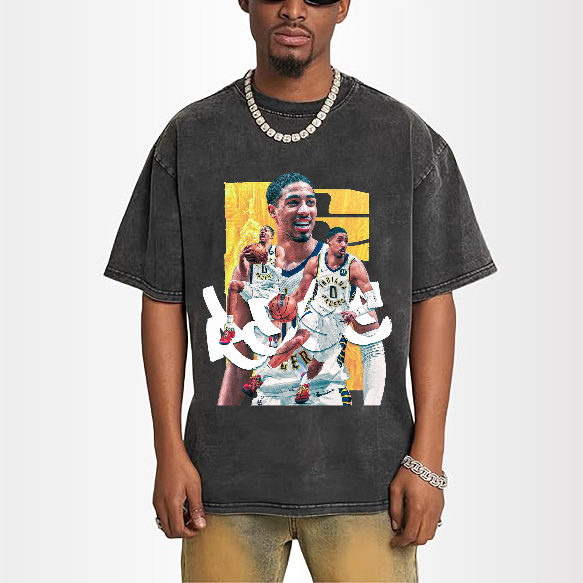 Tyrese Haliburton Indiana Pacers Hoops Art Dynamic Action Shirt